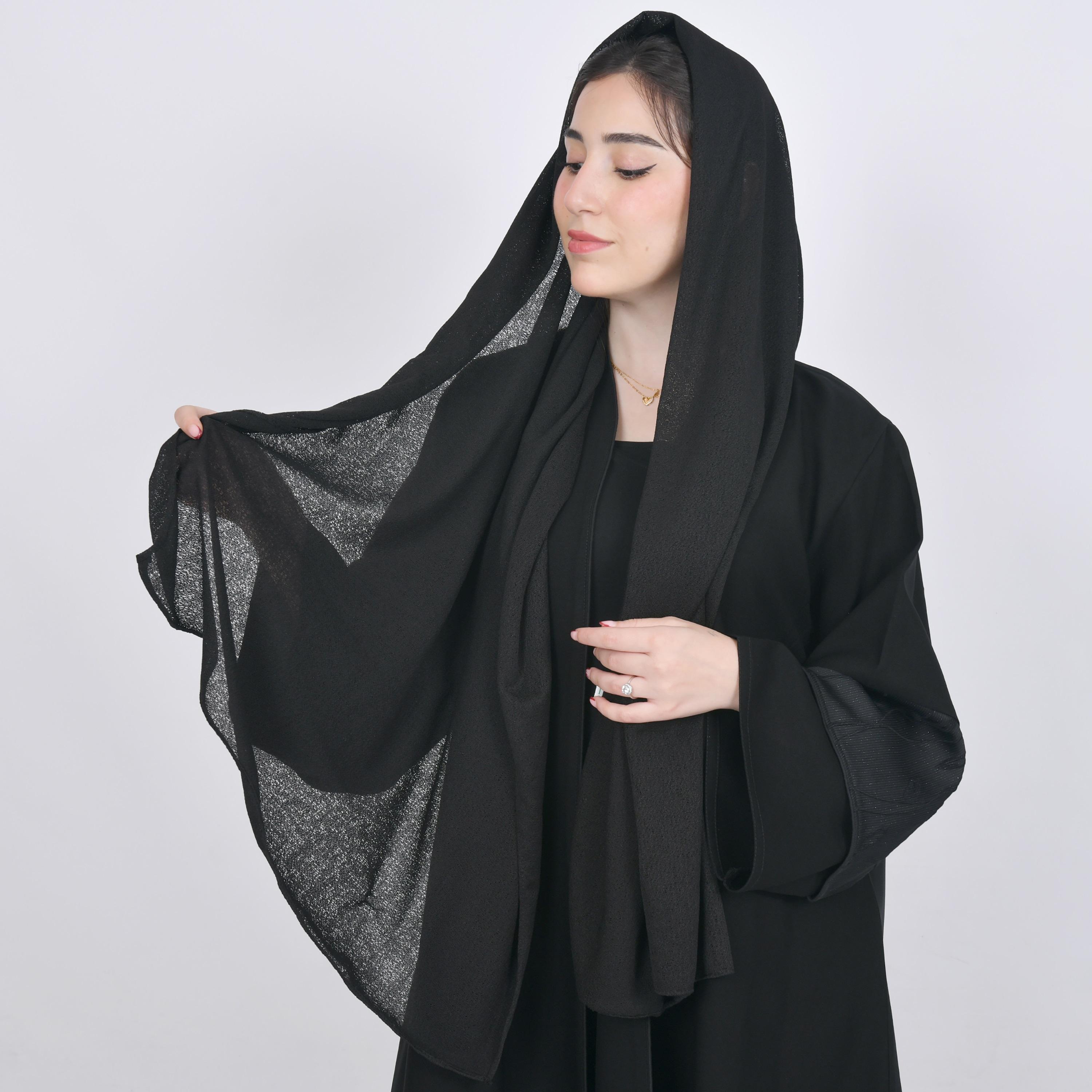 Hawraa Black Linen Women's Hijab-women-arabicclothing-headscarf-hijab-image-7