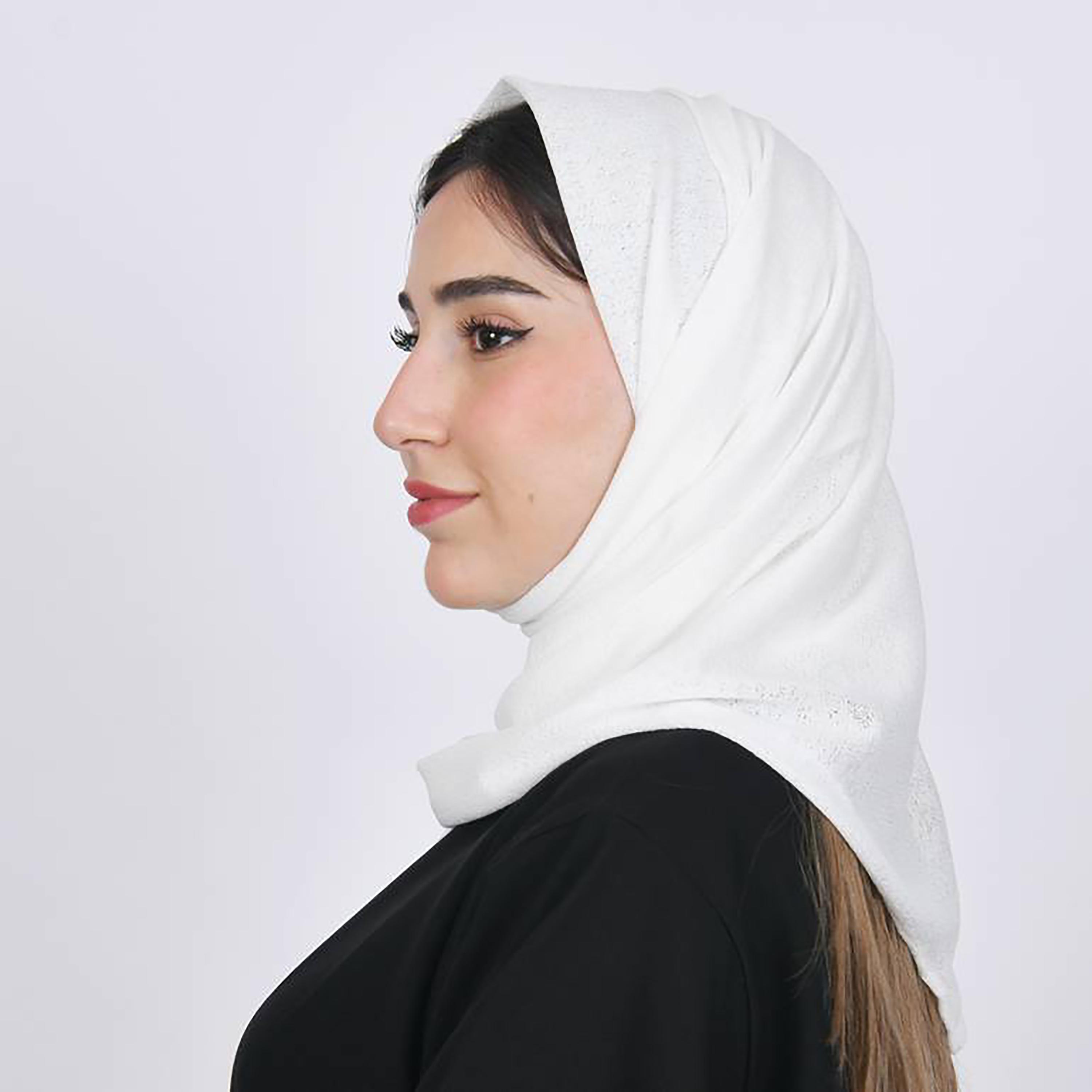 Hawraa White Textured Crepe Hijab-women-arabicclothing-headscarf-hijab-image-3