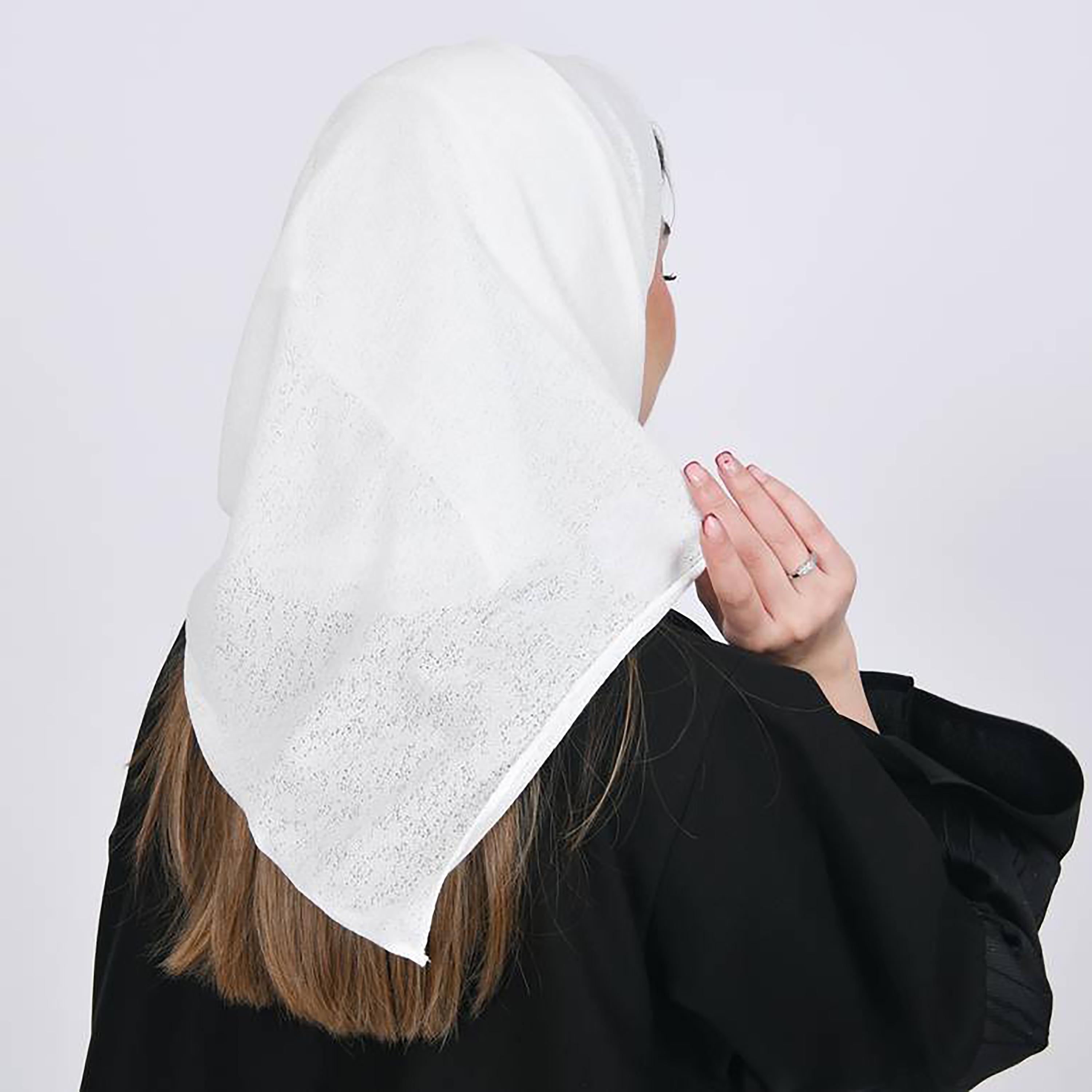 Hawraa White Textured Crepe Hijab-women-arabicclothing-headscarf-hijab-image-4