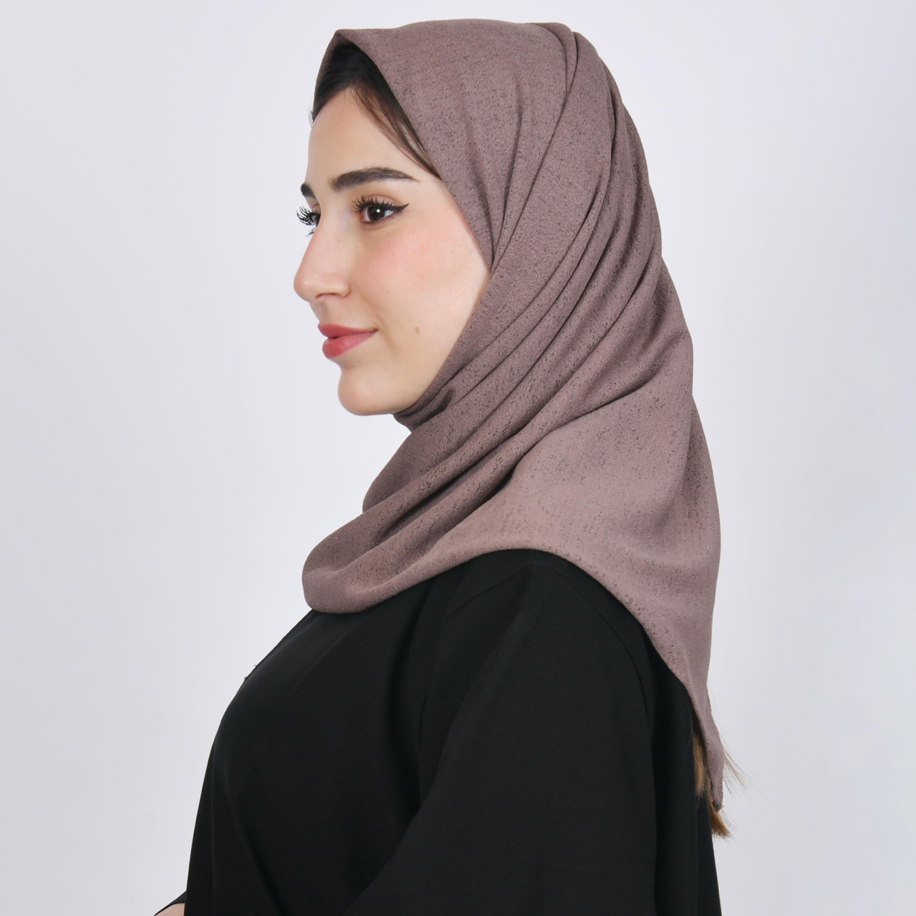 Hawraa Beige Textured Crepe Hijab-women-arabicclothing-headscarf-hijab-image-2