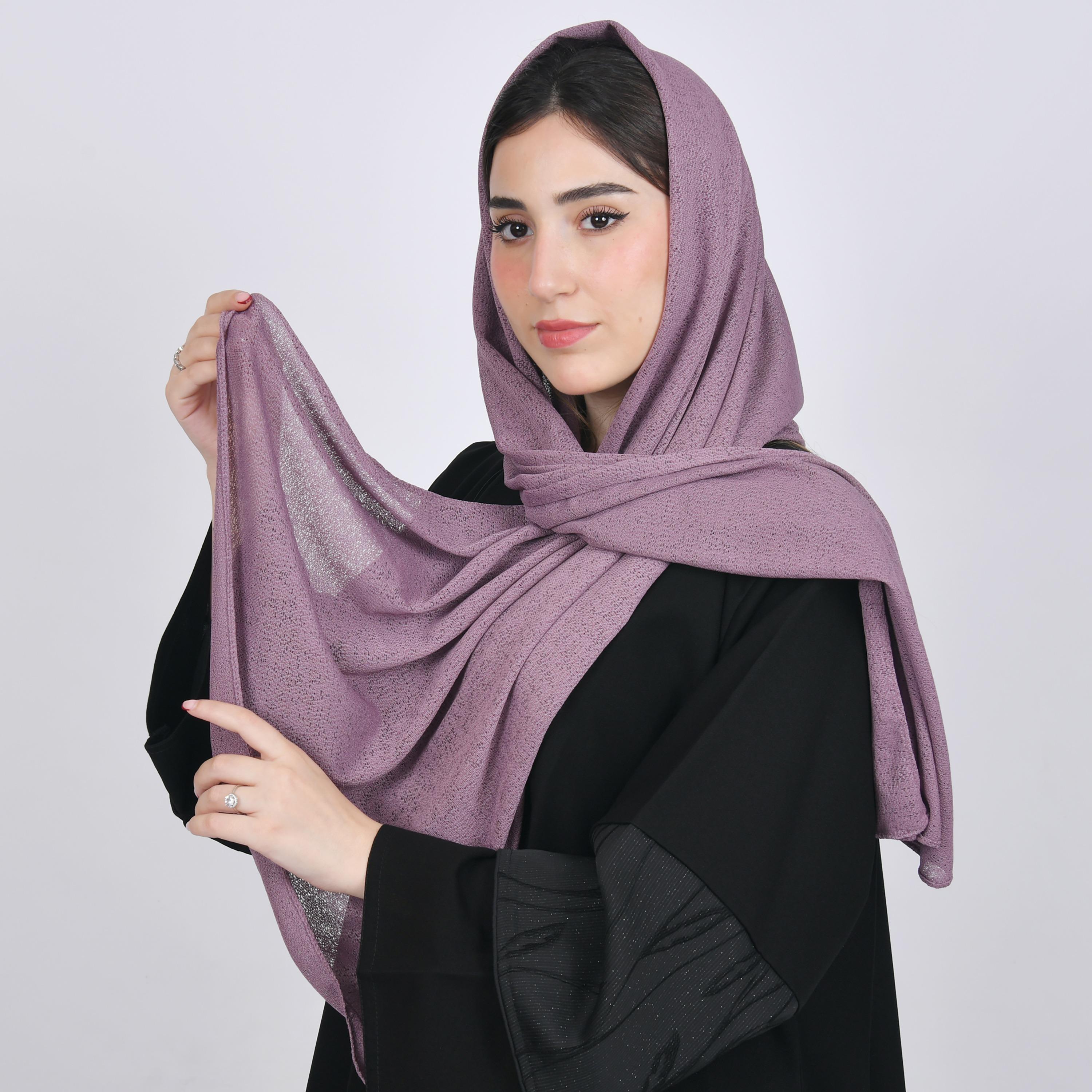 Hawraa Lavender Textured Crepe Hijab-women-arabicclothing-headscarf-hijab-image-1