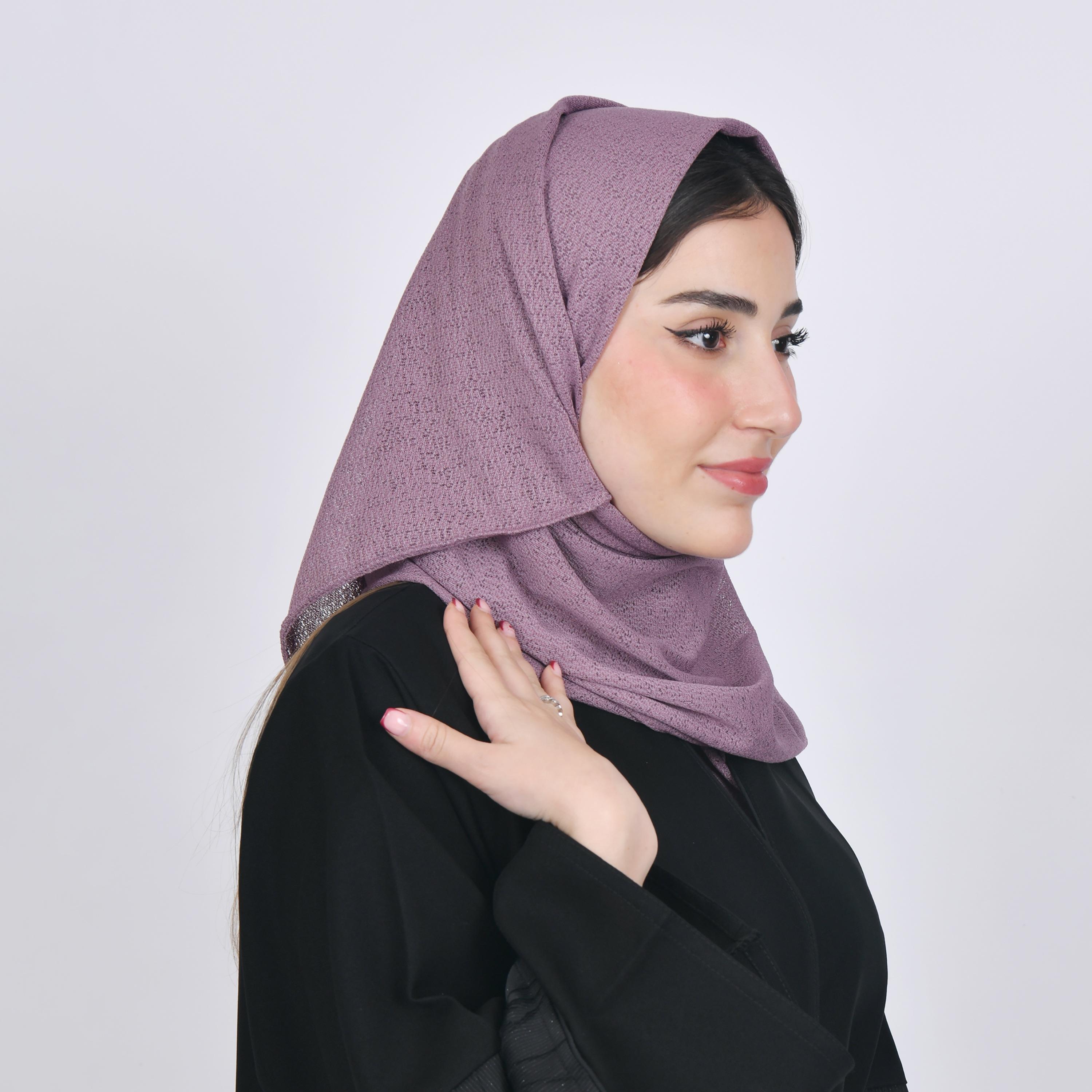 Hawraa Lavender Textured Crepe Hijab-women-arabicclothing-headscarf-hijab-image-4