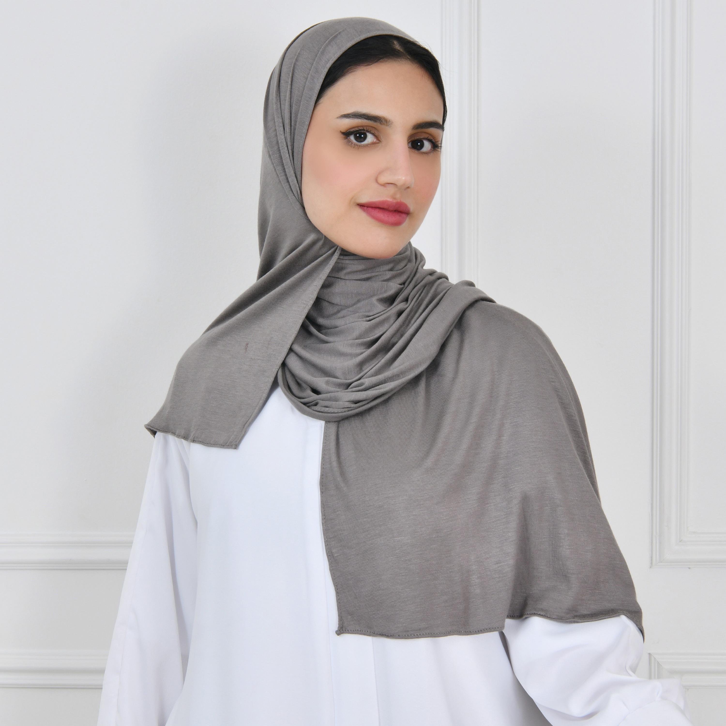 Hawraa Grey Women Hijab-women-arabicclothing-headscarf-hijab-image-2