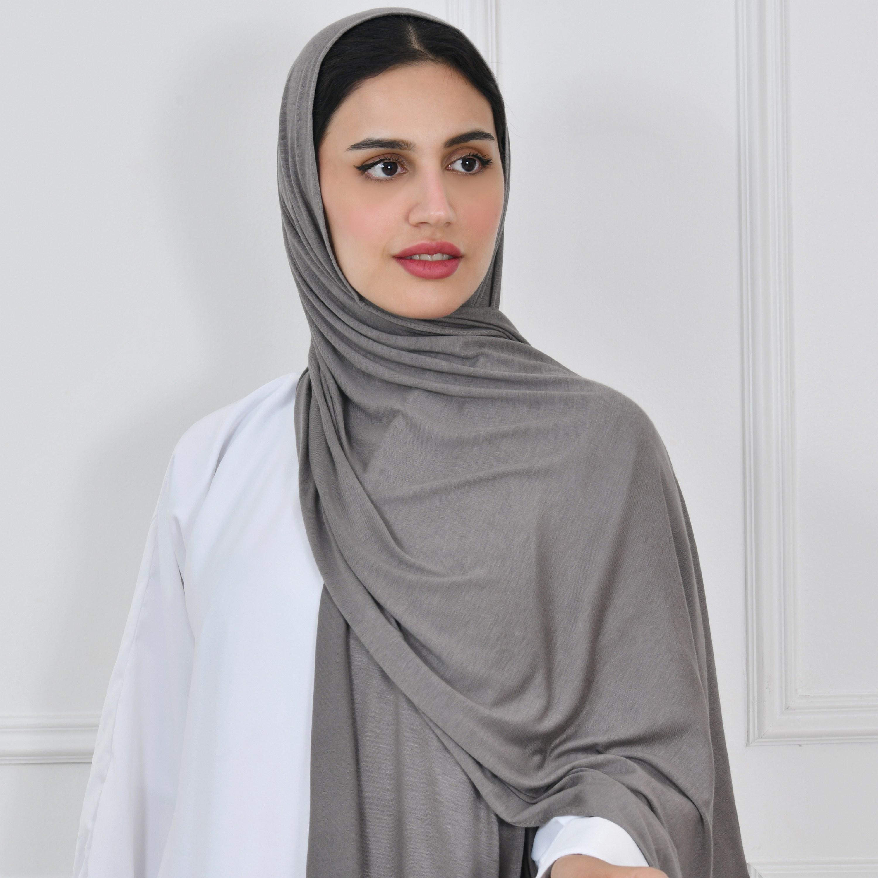 Hawraa Grey Women Hijab-women-arabicclothing-headscarf-hijab-image-3
