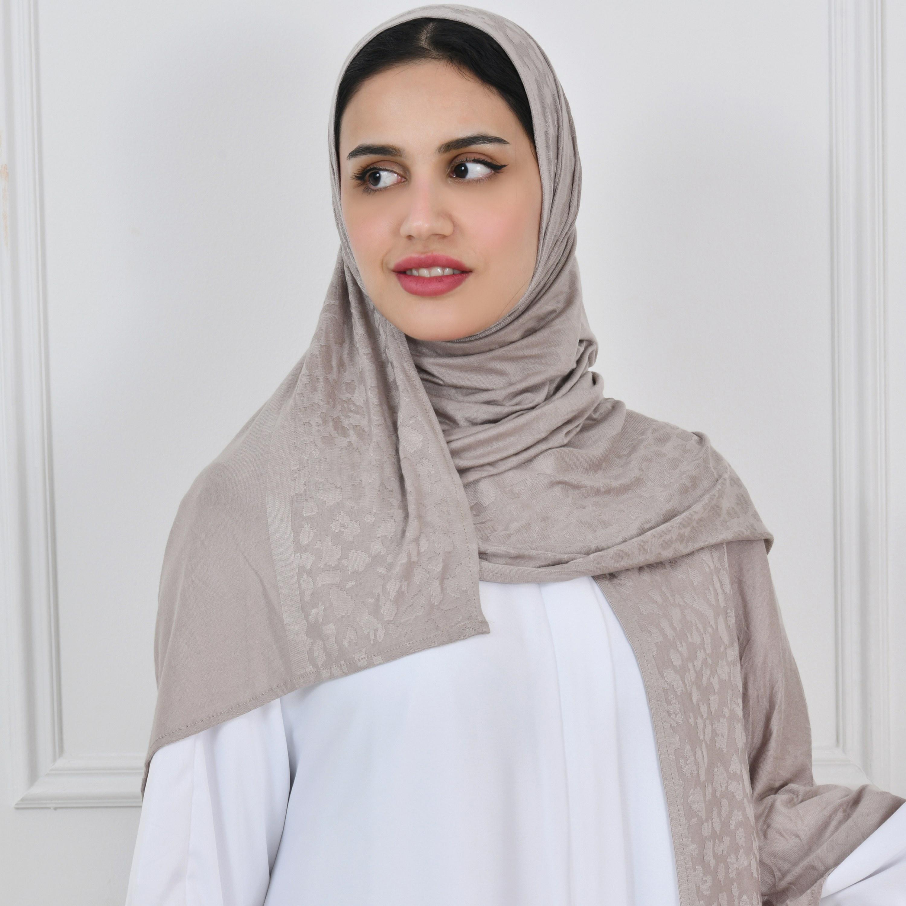 Hawraa Leopard Skin Beige Women Hijab-women-arabicclothing-headscarf-hijab-image-1