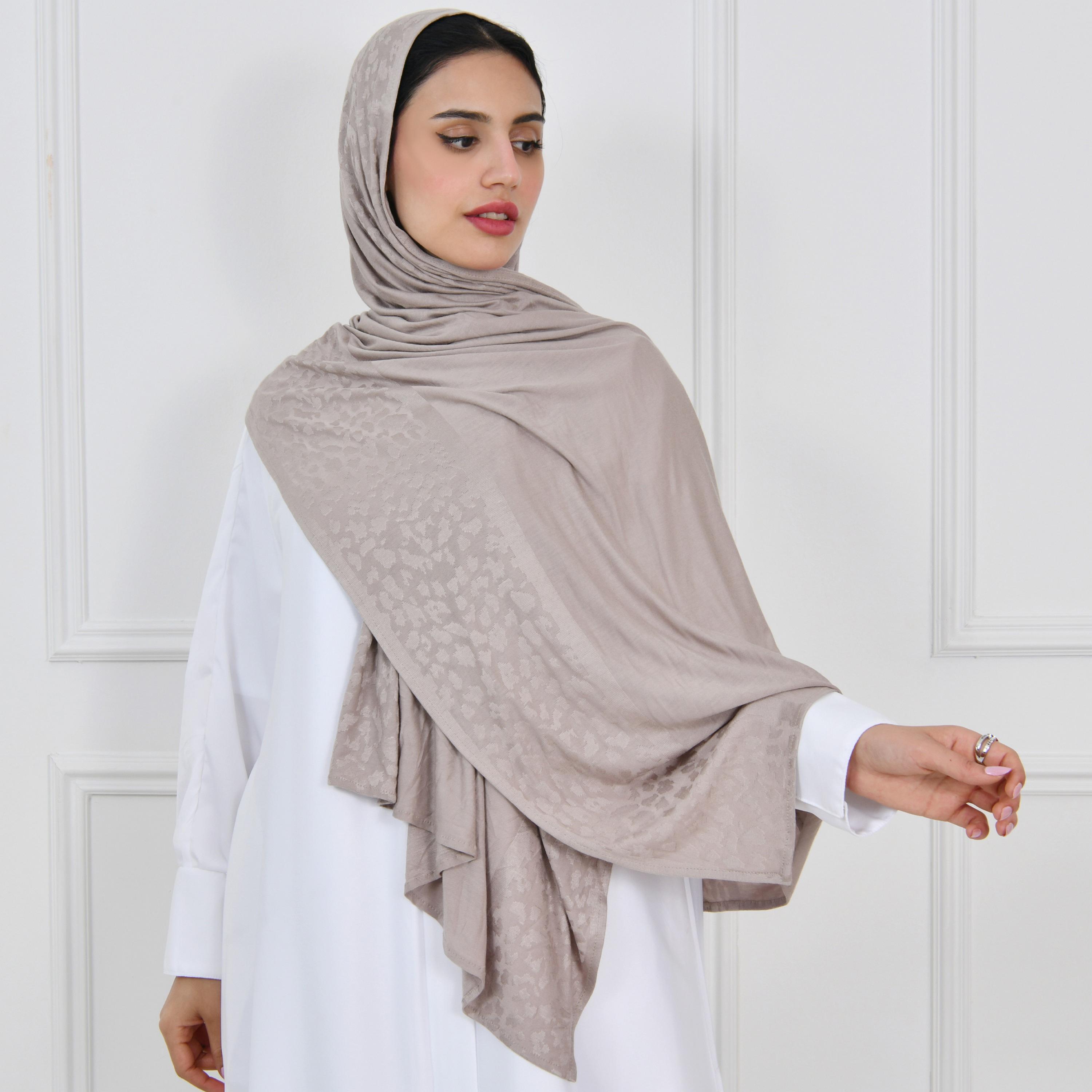 Hawraa Leopard Skin Beige Women Hijab-women-arabicclothing-headscarf-hijab-image-3