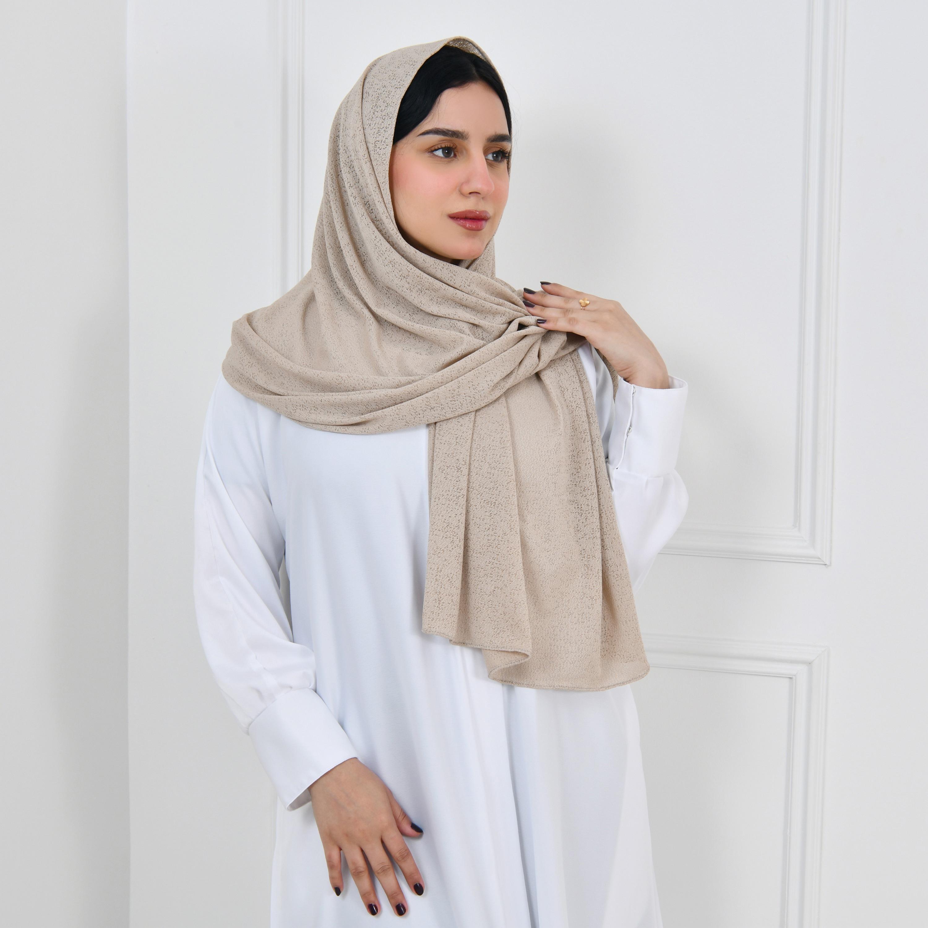 Hawraa Beige Gauze Women Hijab-women-arabicclothing-headscarf-hijab-image-1