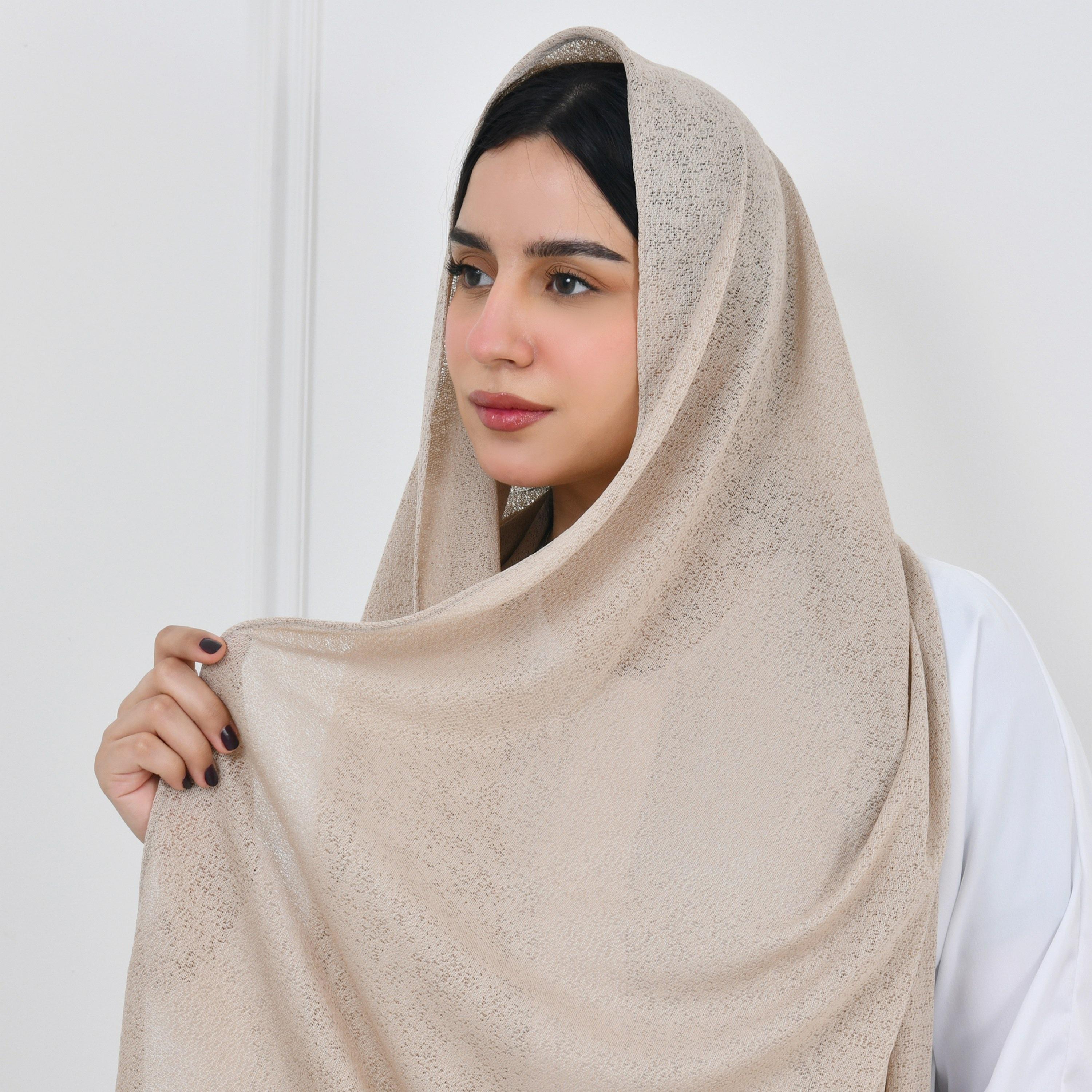 Hawraa Beige Gauze Women Hijab-women-arabicclothing-headscarf-hijab-image-4