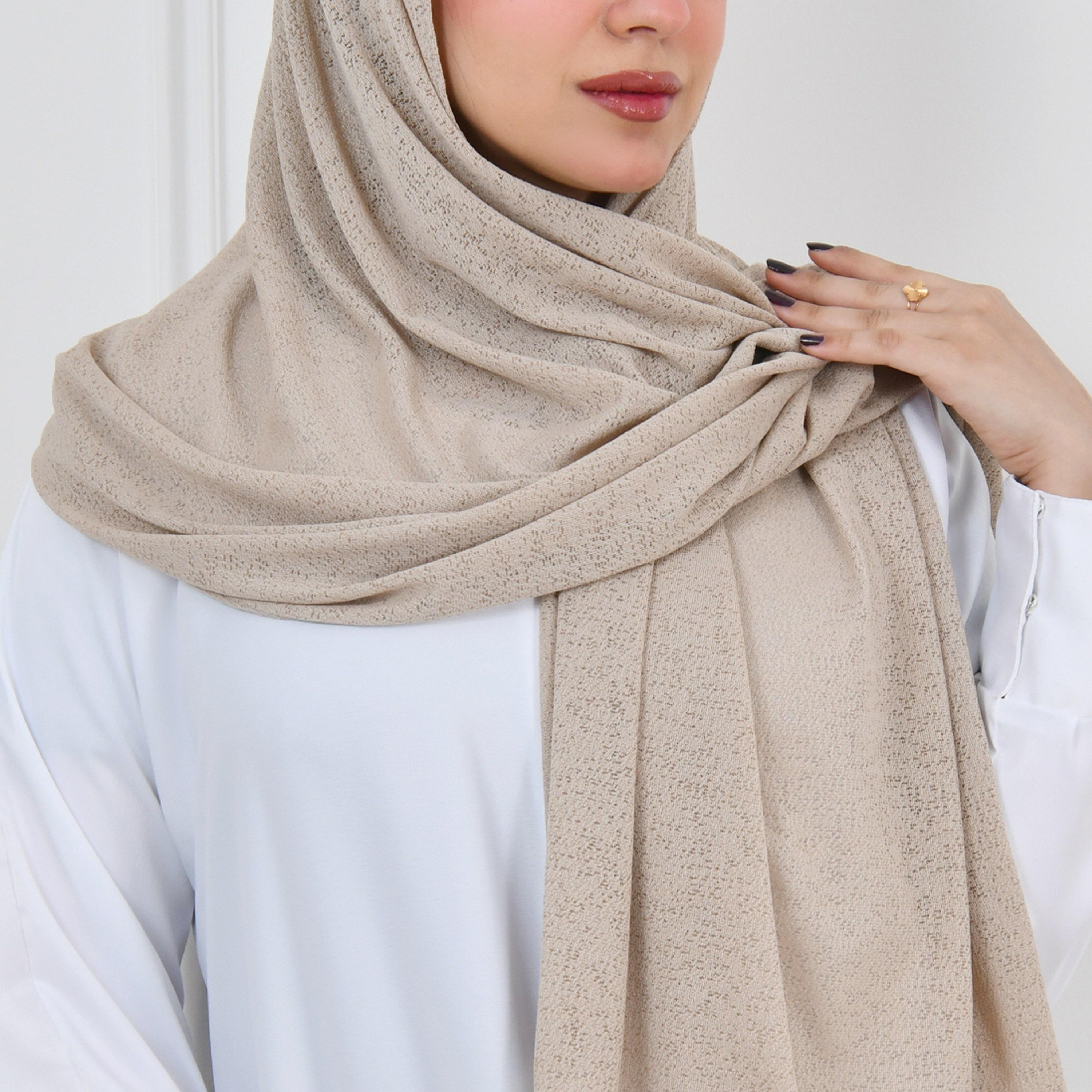 Hawraa Beige Gauze Women Hijab-women-arabicclothing-headscarf-hijab-image-5