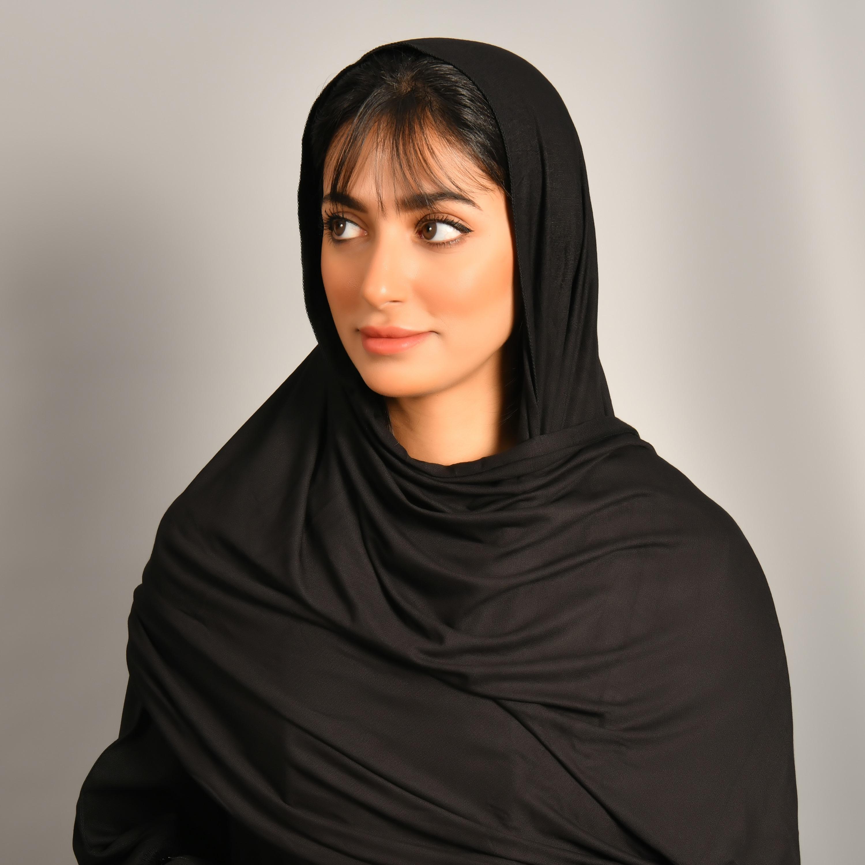 Hawraa Black Linen Women's Hijab-women-arabicclothing-headscarf-hijab-image-1