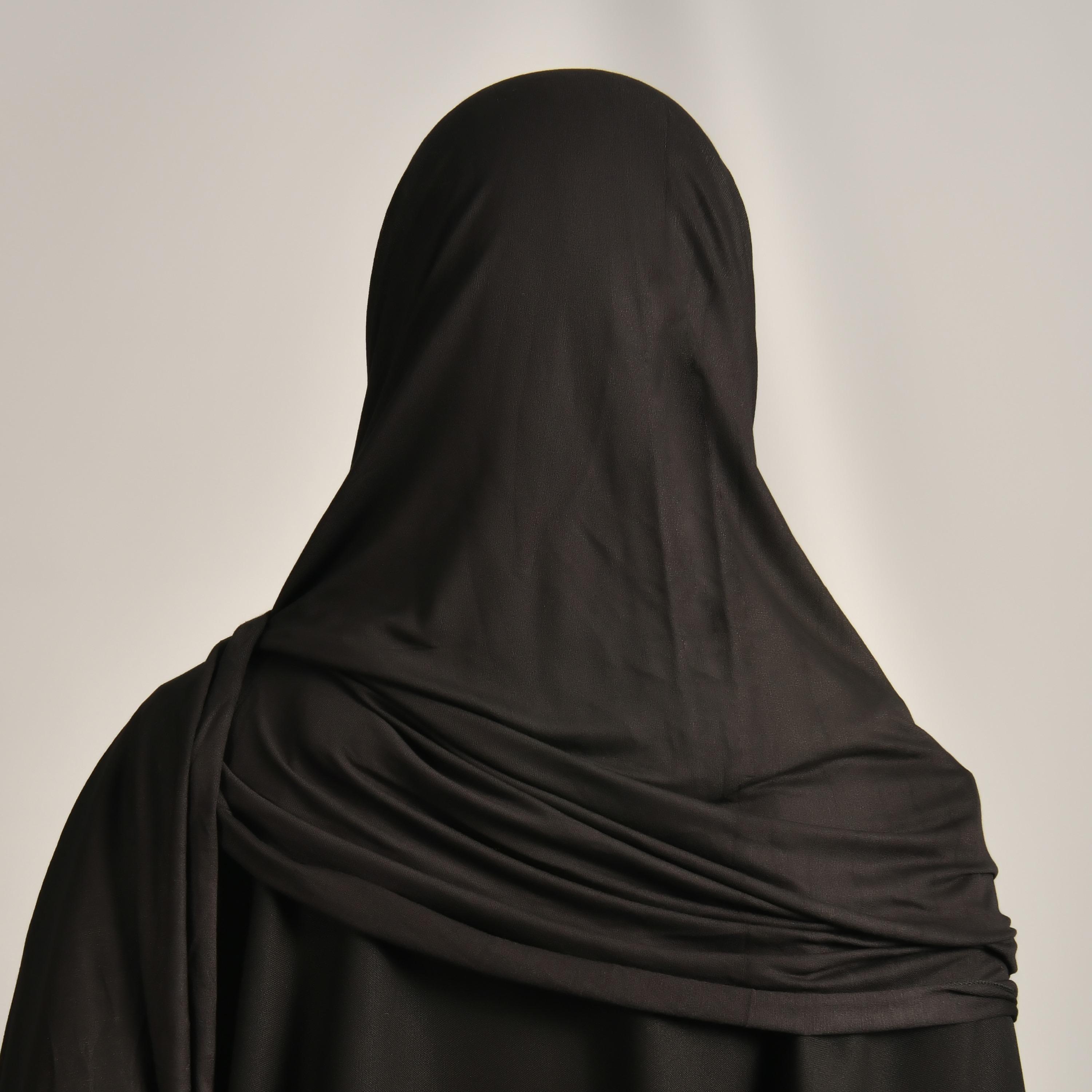 Hawraa Black Linen Women's Hijab-women-arabicclothing-headscarf-hijab-image-4