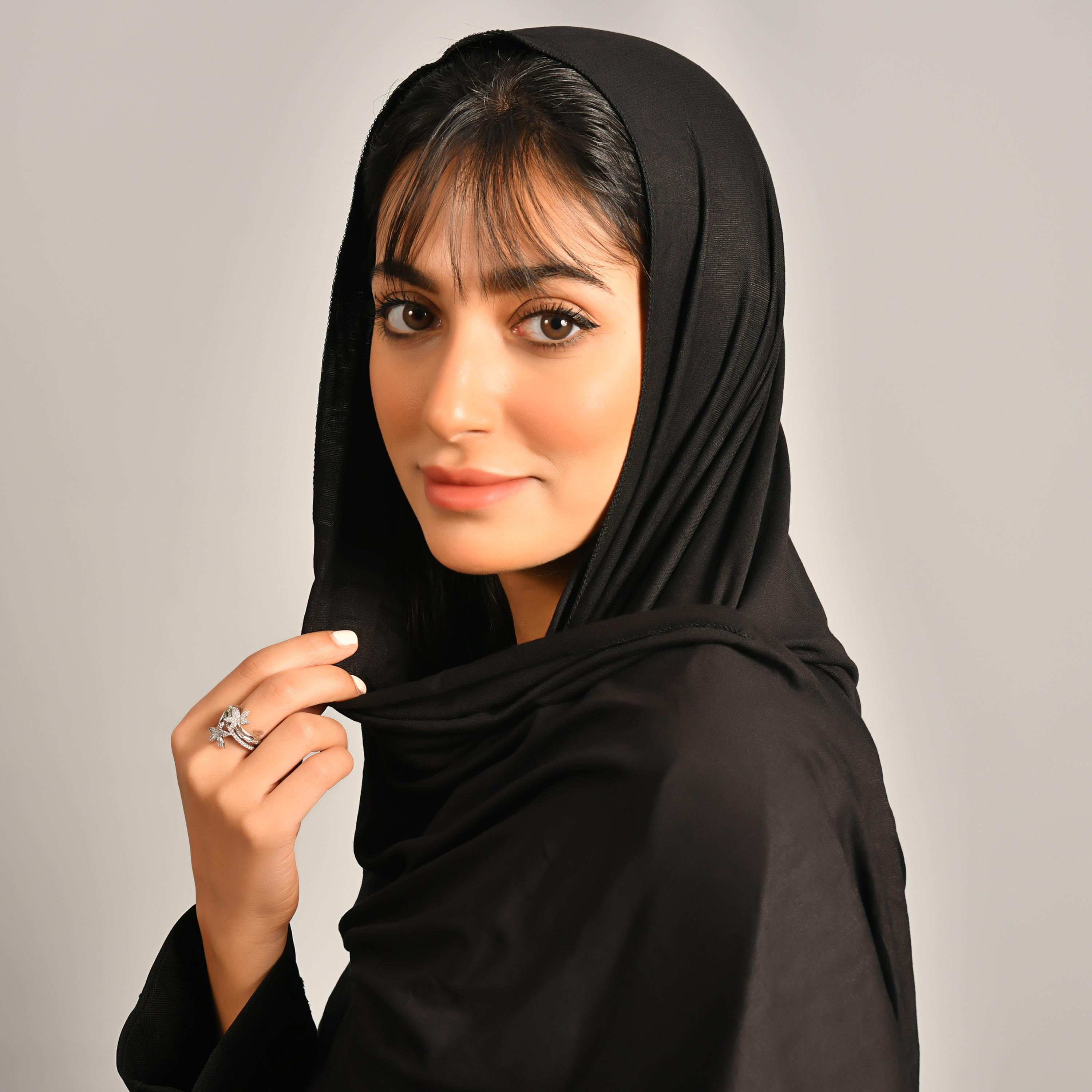 Hawraa Black Linen Women's Hijab-women-arabicclothing-headscarf-hijab-image-5