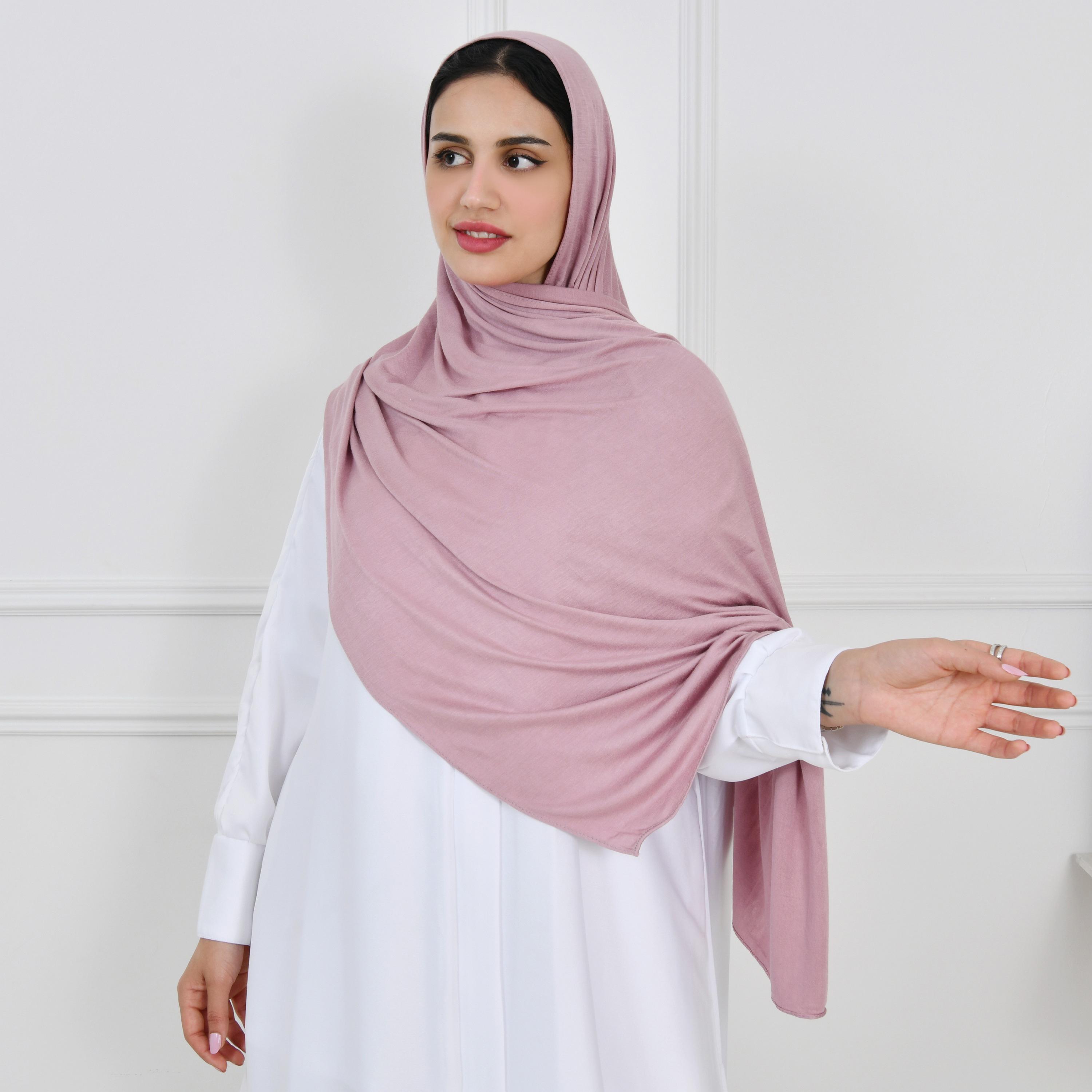 Hawraa Pink Silk Women Hijab-women-arabicclothing-headscarf-hijab-image-2