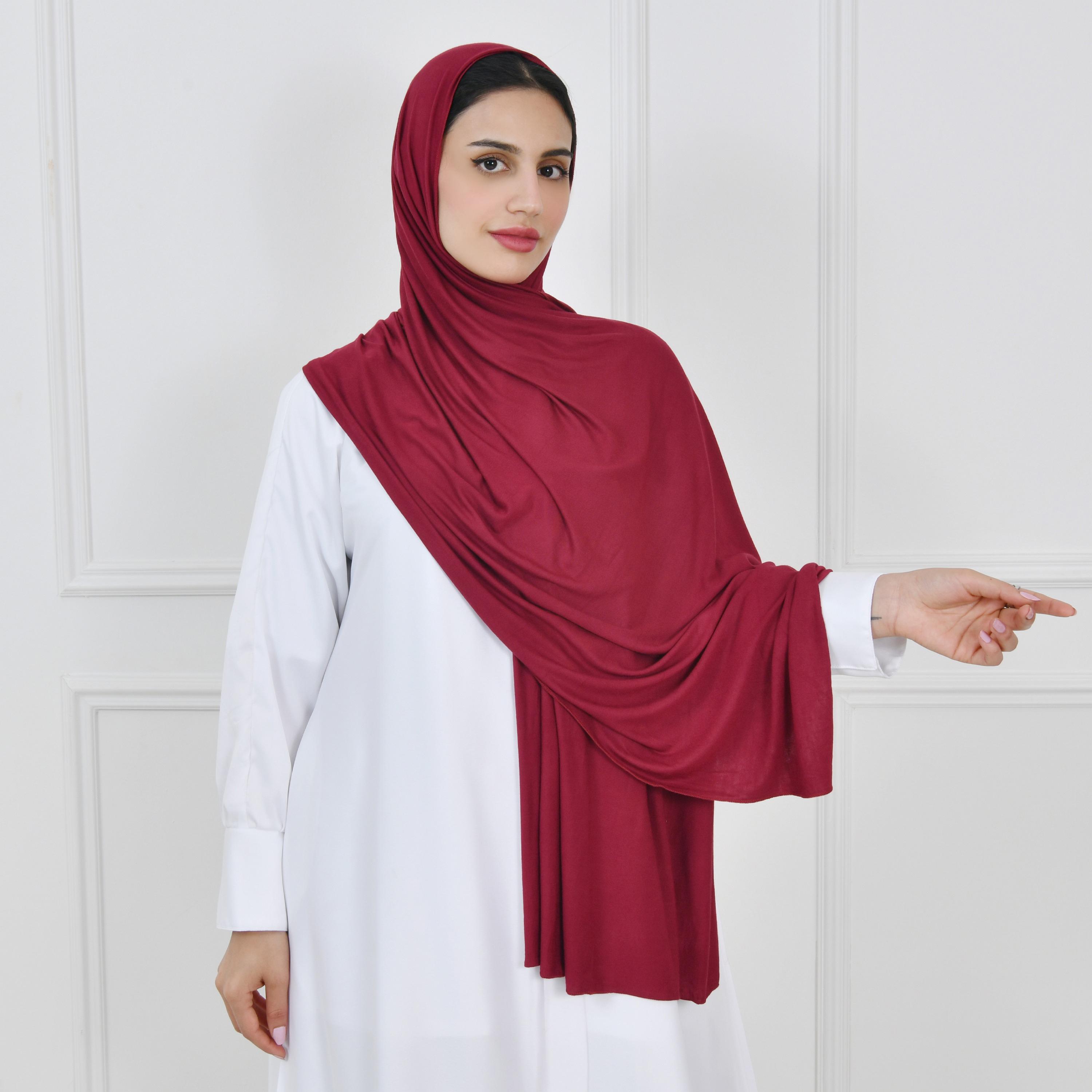 Hawraa Red Women Hijab-women-arabicclothing-headscarf-hijab-image-1