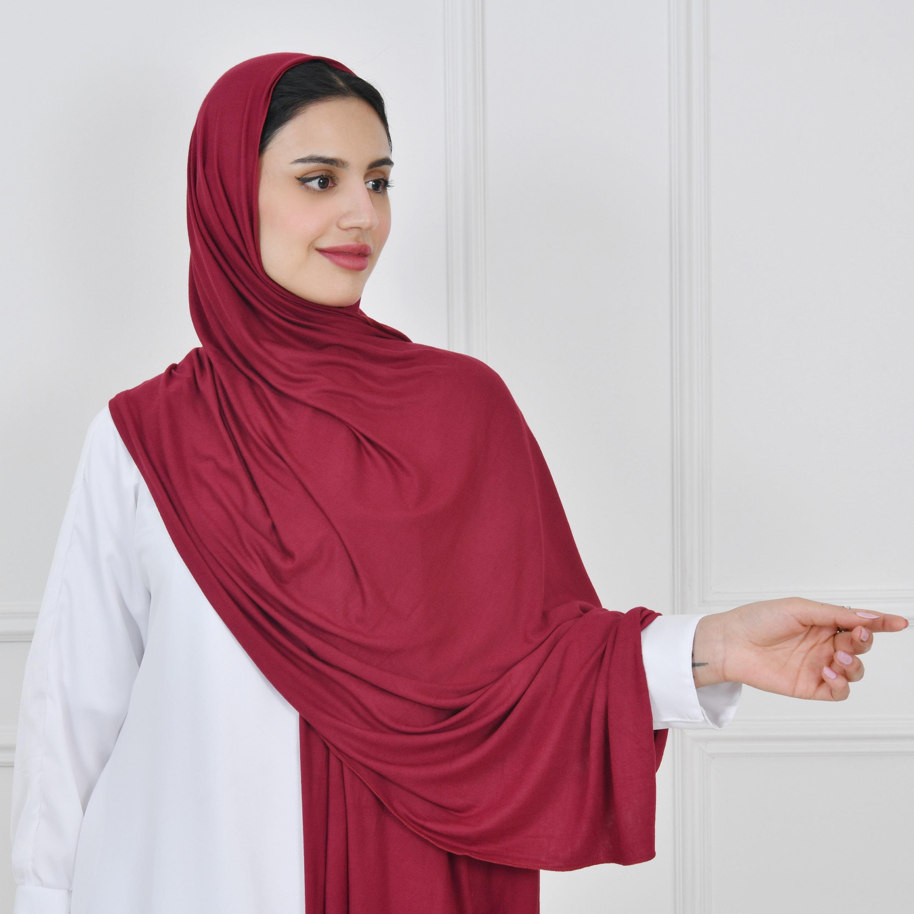 Hawraa Red Women Hijab-women-arabicclothing-headscarf-hijab-image-2