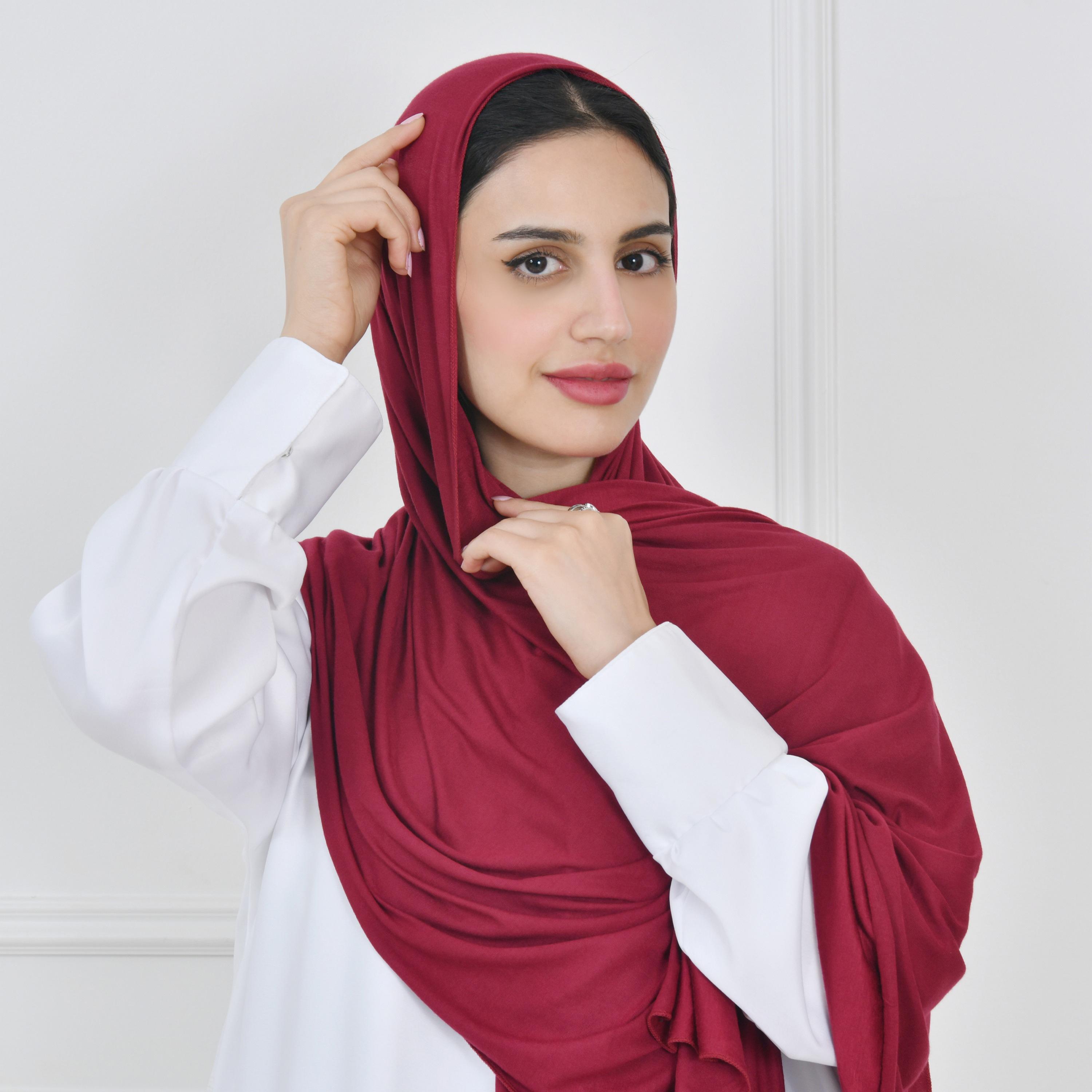 Hawraa Red Women Hijab-women-arabicclothing-headscarf-hijab-image-3