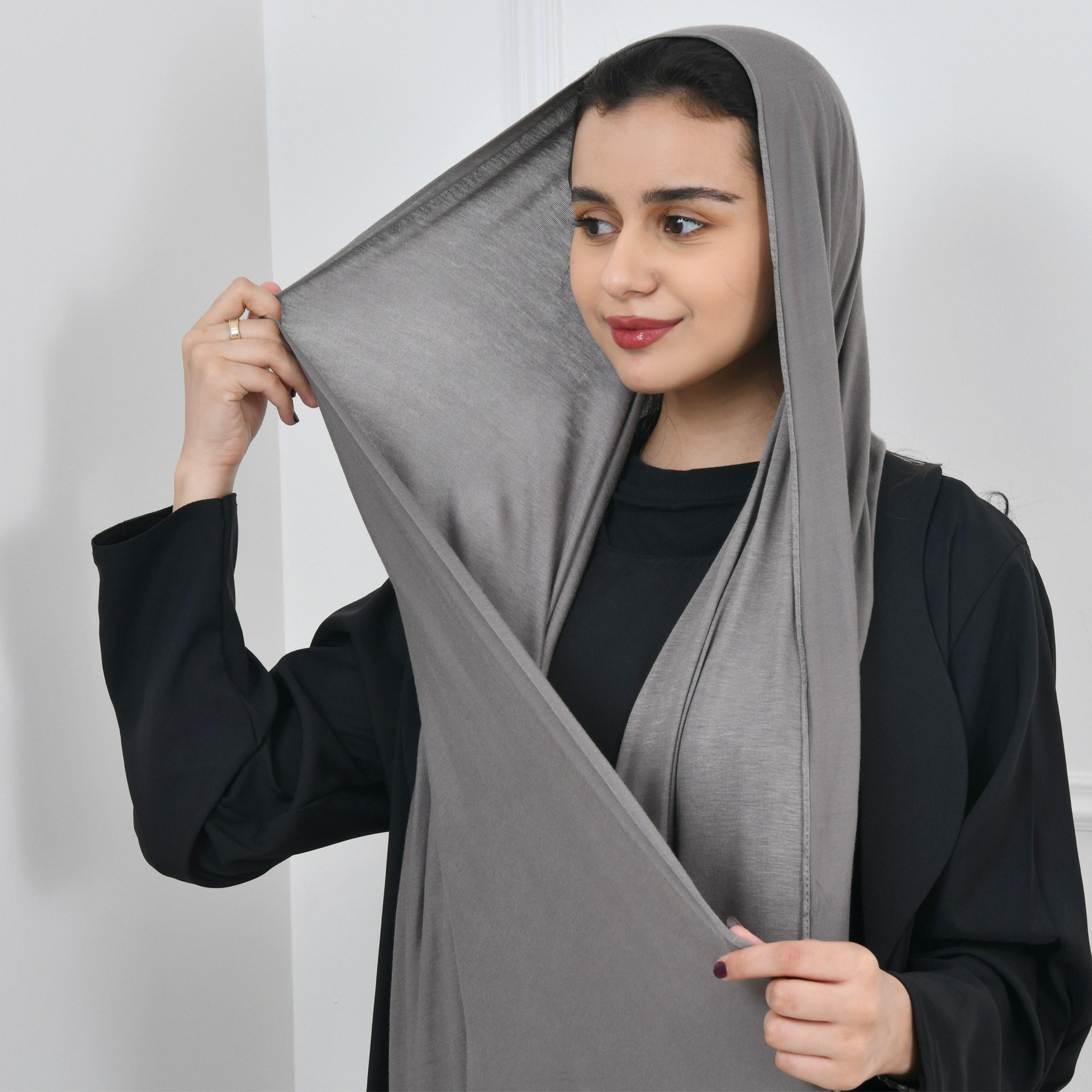 Hawraa Grey Women Hijab-women-arabicclothing-headscarf-hijab-image-2