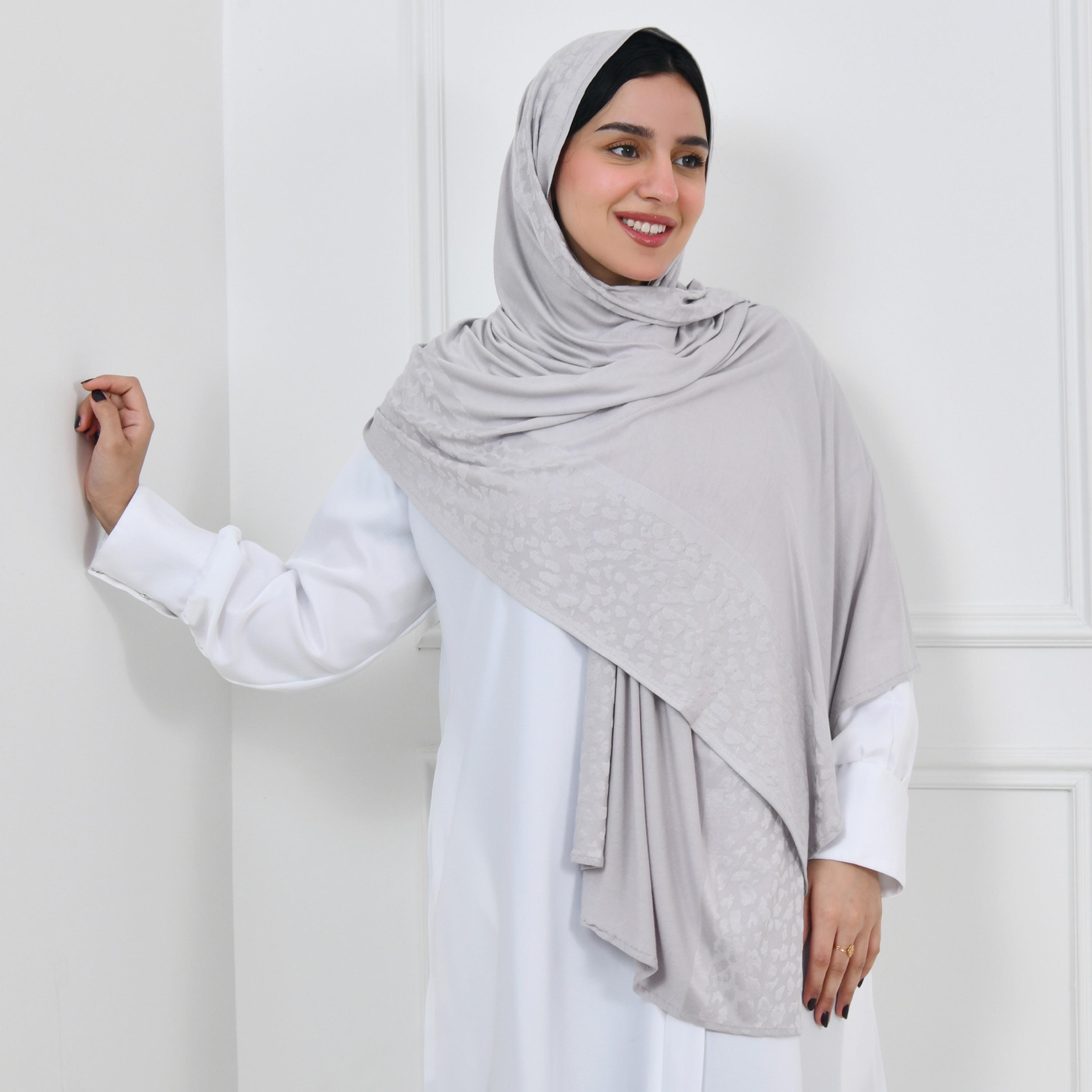Hawraa Grey Leopard Skin Women Hijab-women-arabicclothing-headscarf-hijab-image-1