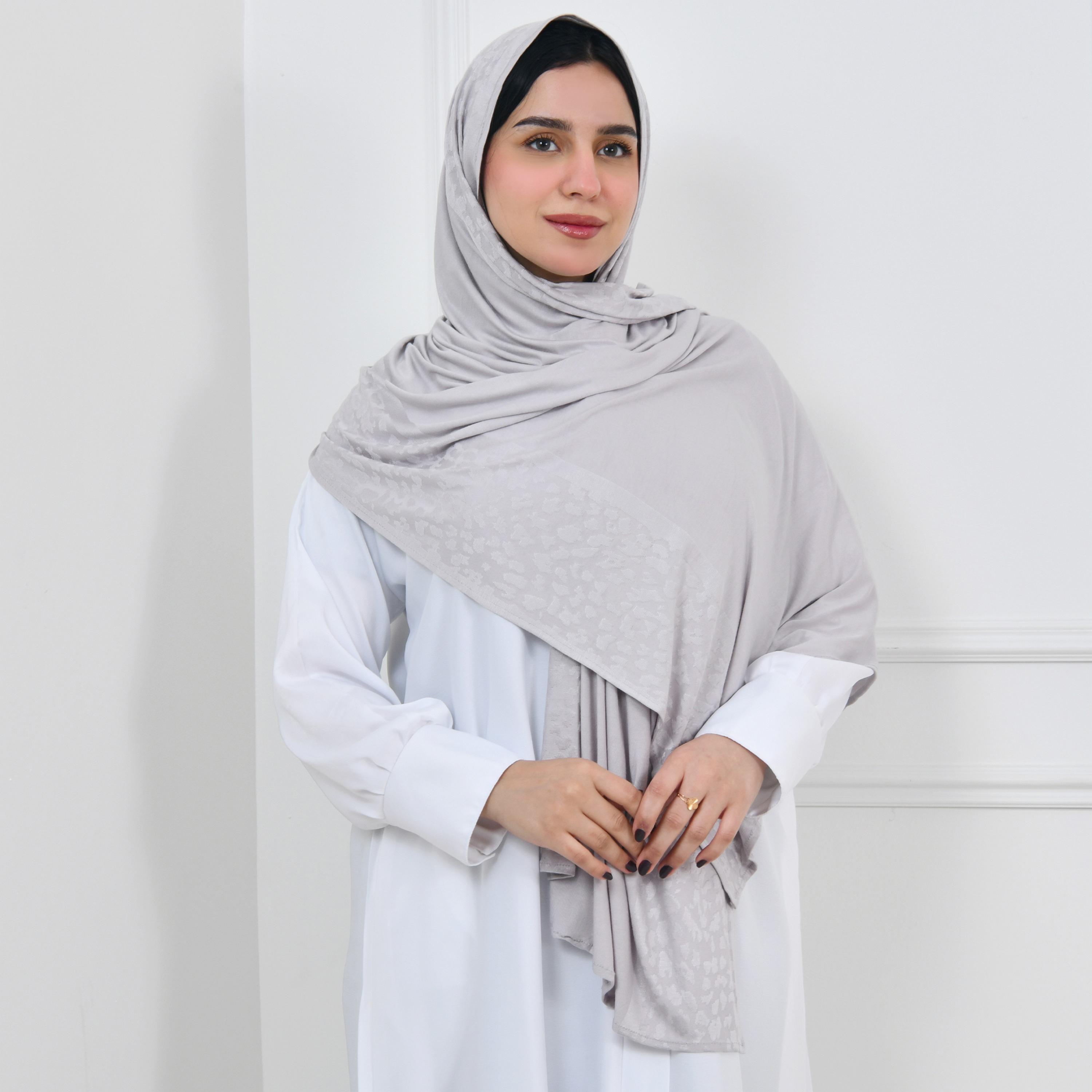 Hawraa Grey Leopard Skin Women Hijab-women-arabicclothing-headscarf-hijab-image-2