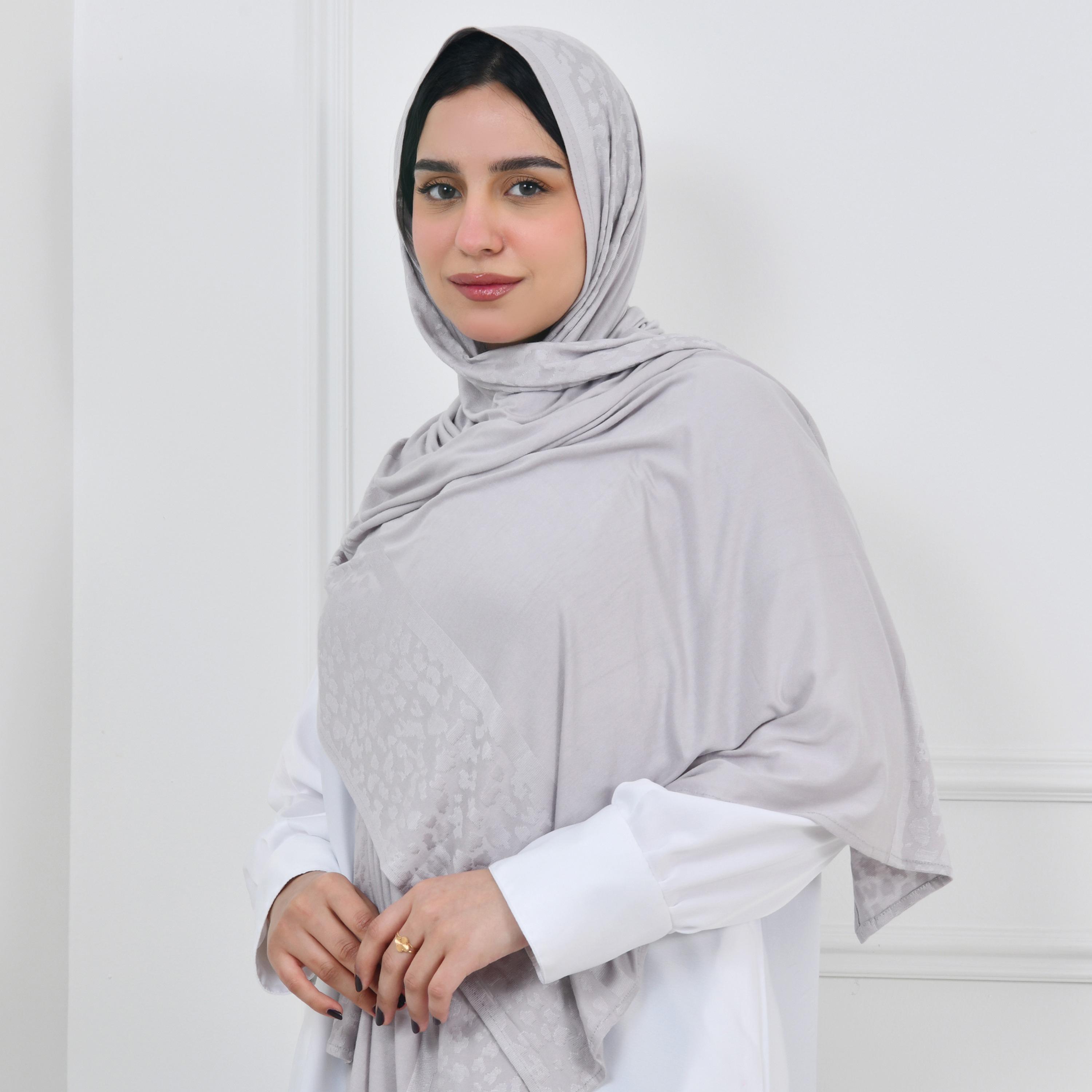 Hawraa Grey Leopard Skin Women Hijab-women-arabicclothing-headscarf-hijab-image-4