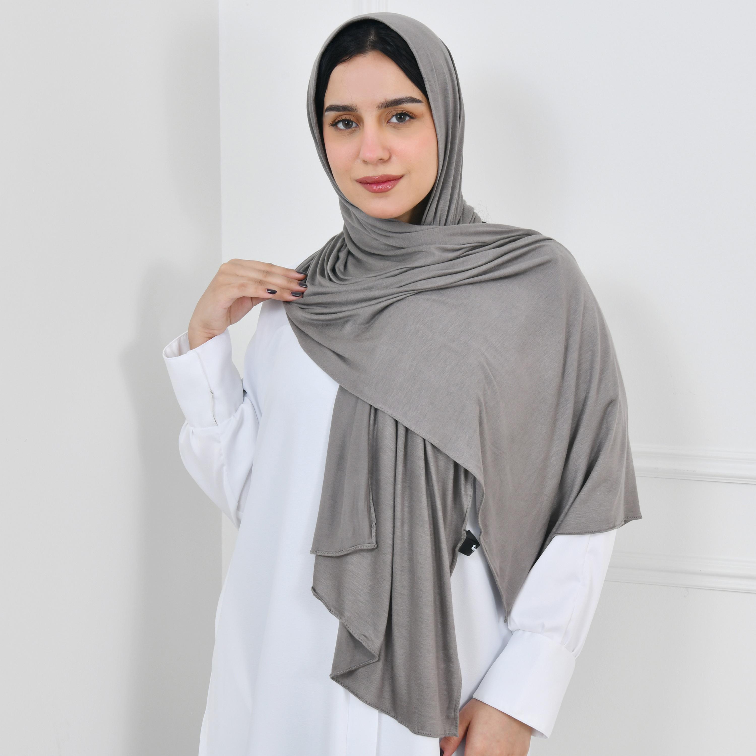 Hawraa Grey Women Hijab-women-arabicclothing-headscarf-hijab-image-1