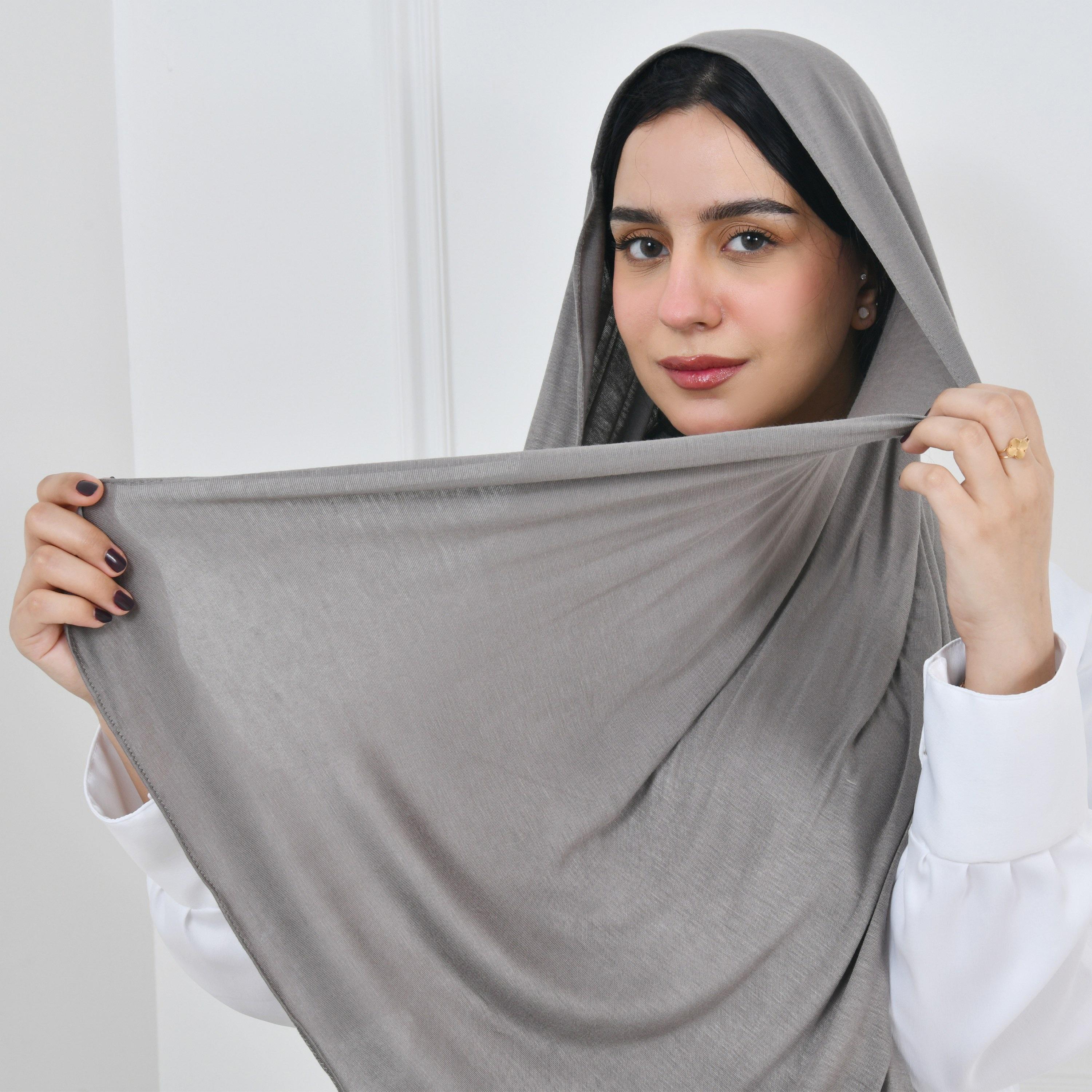Hawraa Grey Women Hijab-women-arabicclothing-headscarf-hijab-image-3