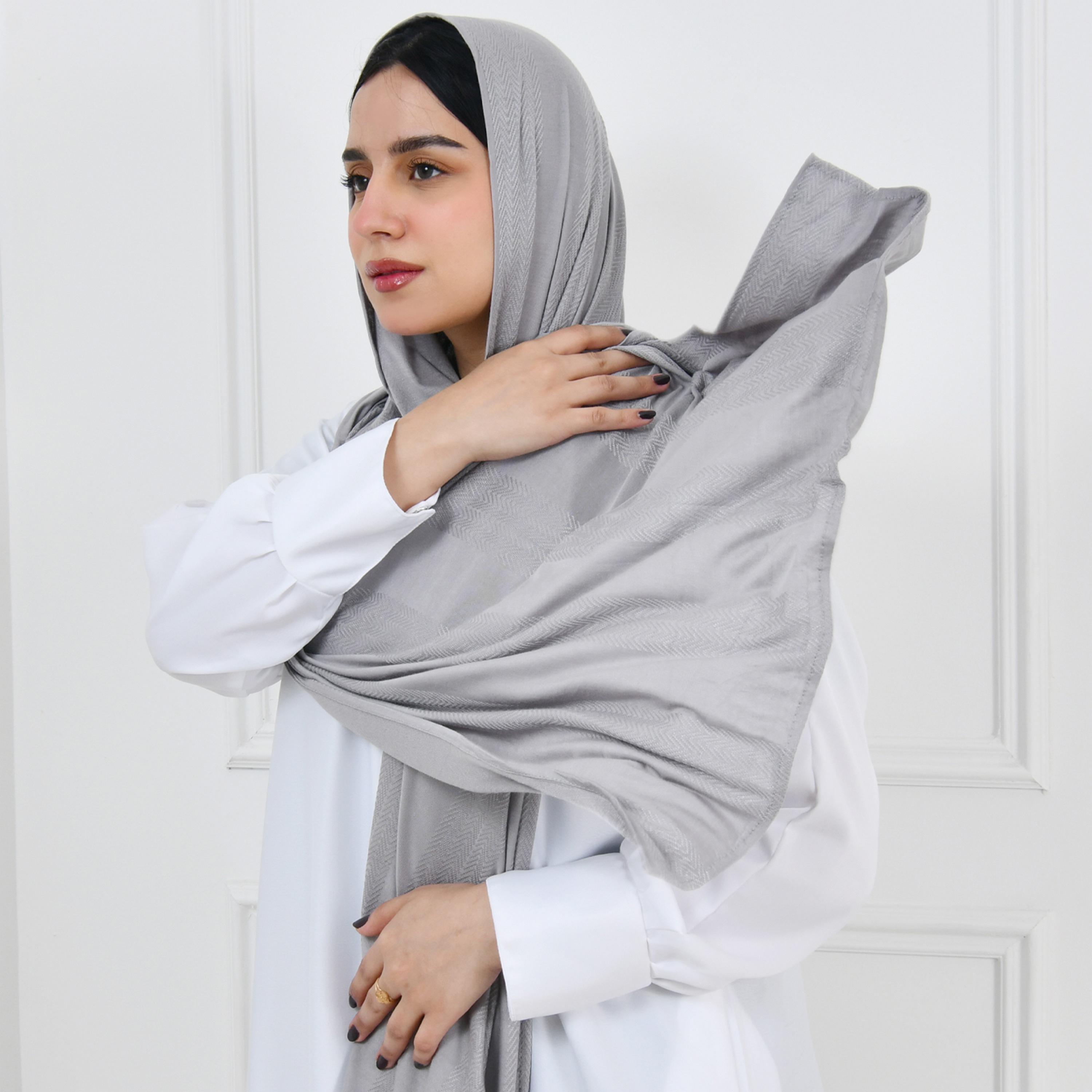 Hawraa Grey Striped Women Hijab-women-arabicclothing-headscarf-hijab-image-2