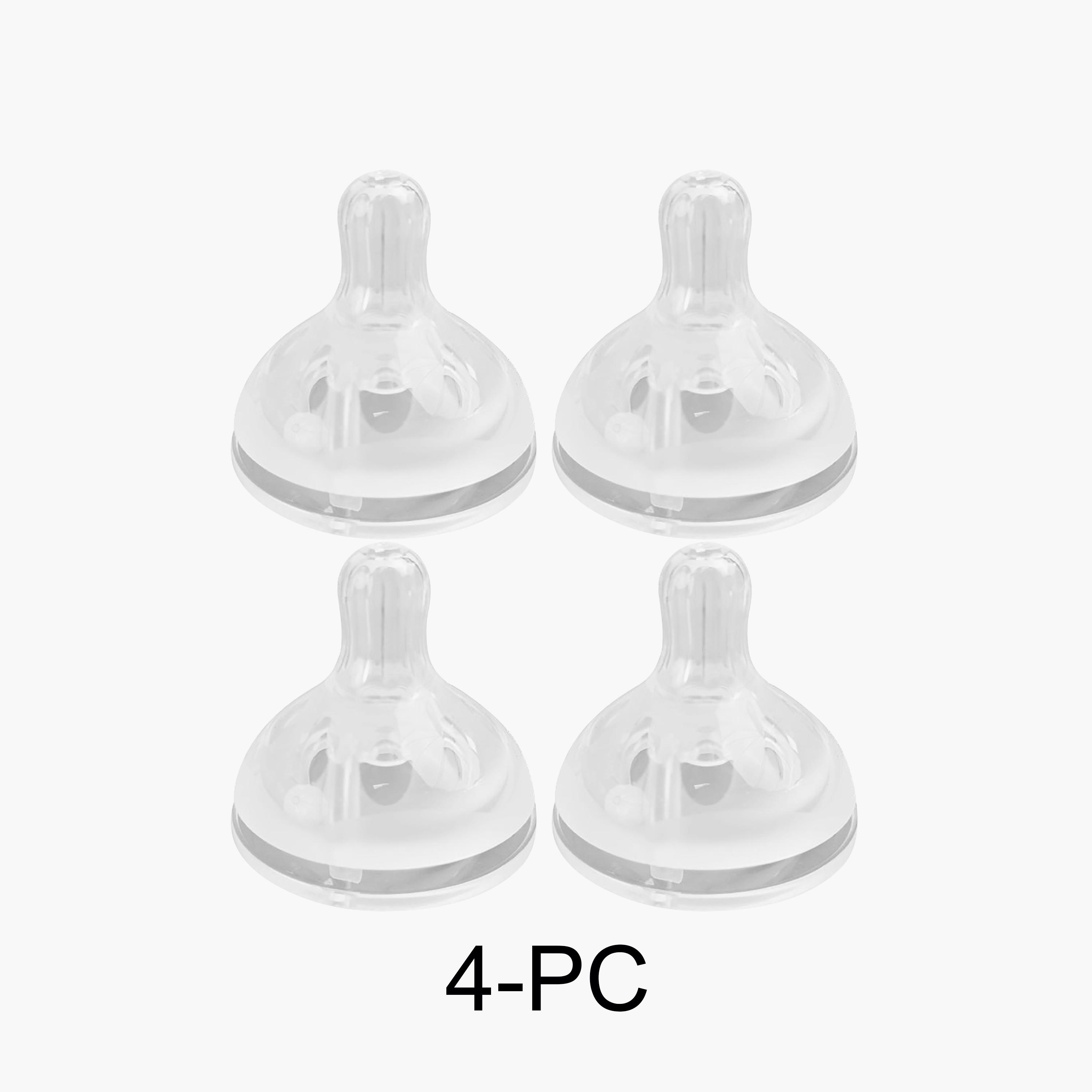 Aiwibi Pack of 4 Silicone, Wide Neck & BPA Free Feeding Bottle Nipple-baby-feeding-feedingbottles-bottlesandteats-image-1
