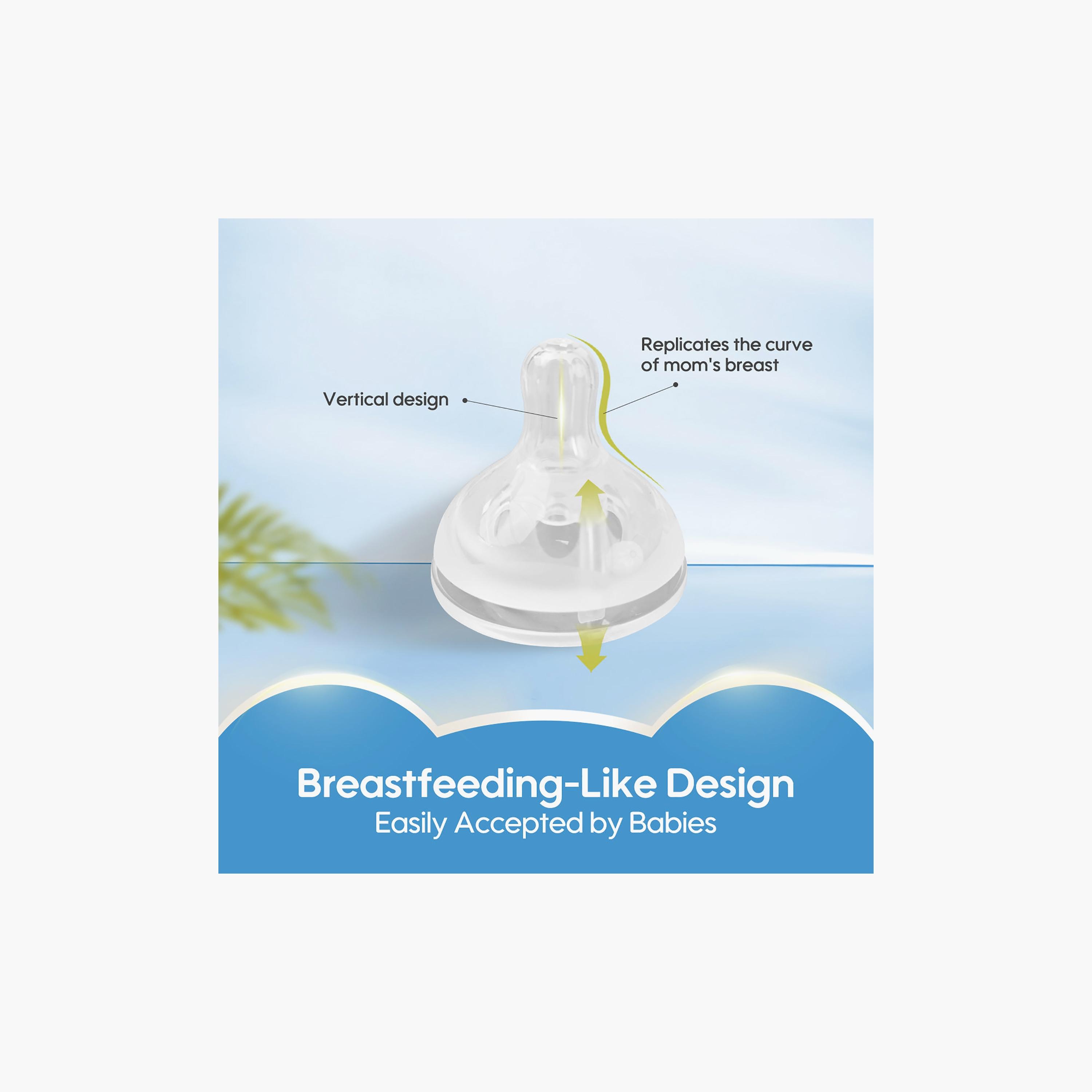 Aiwibi Pack of 4 Silicone, Wide Neck & BPA Free Feeding Bottle Nipple-baby-feeding-feedingbottles-bottlesandteats-image-4