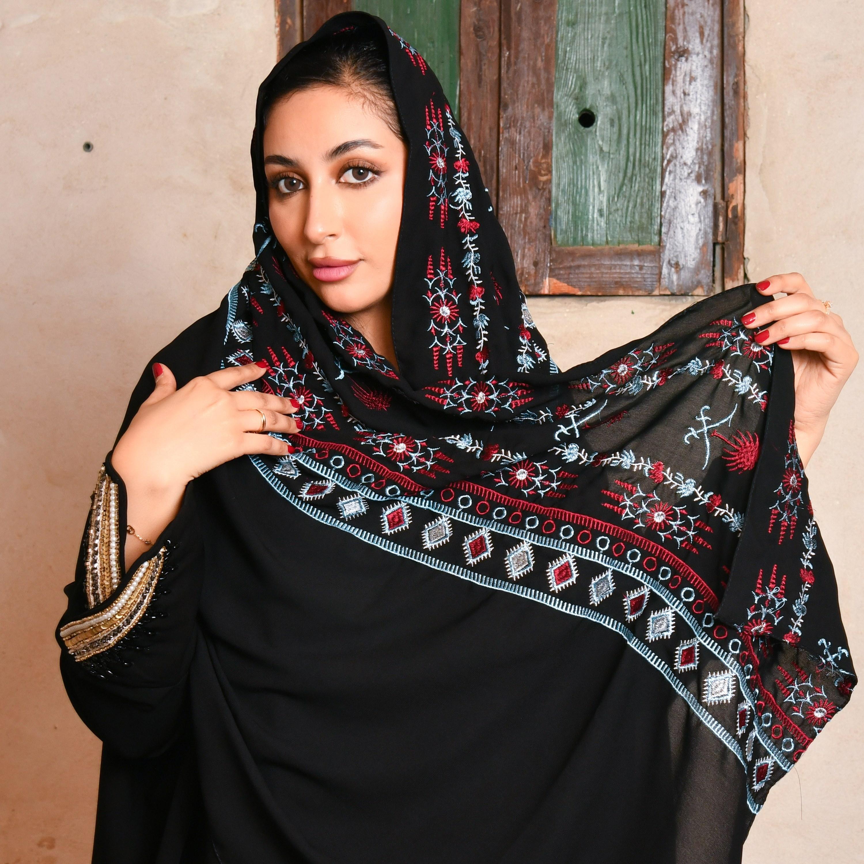 Hawraa Embroidered Hijab-women-arabicclothing-headscarf-hijab-image-1