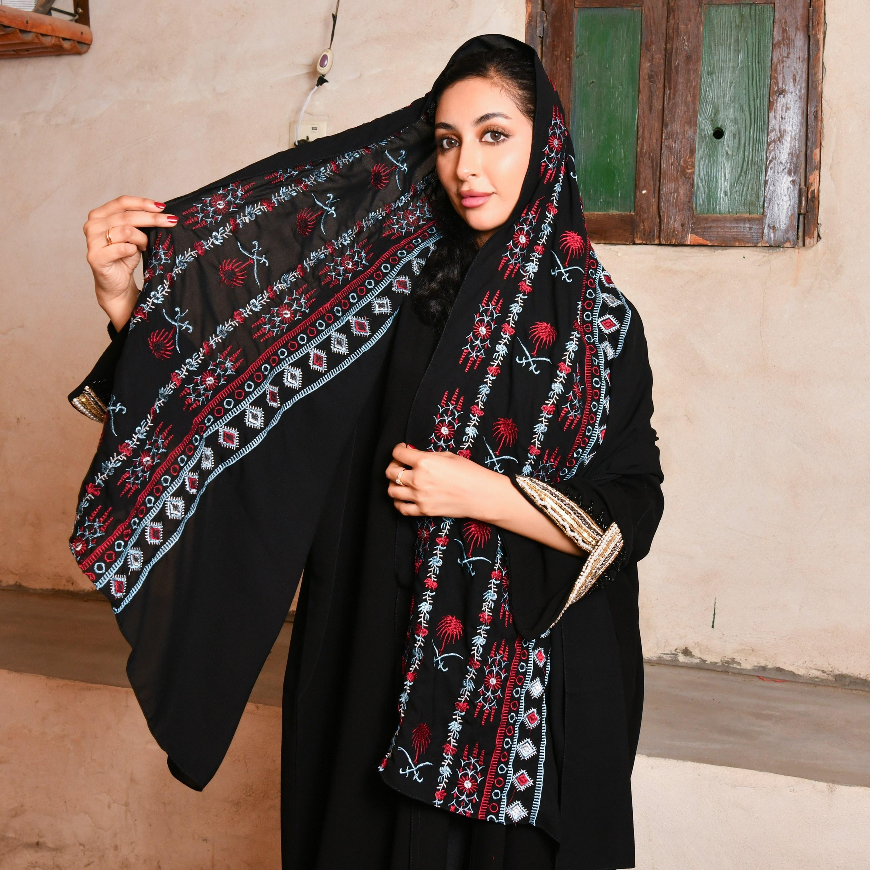 Hawraa Embroidered Hijab-women-arabicclothing-headscarf-hijab-image-3