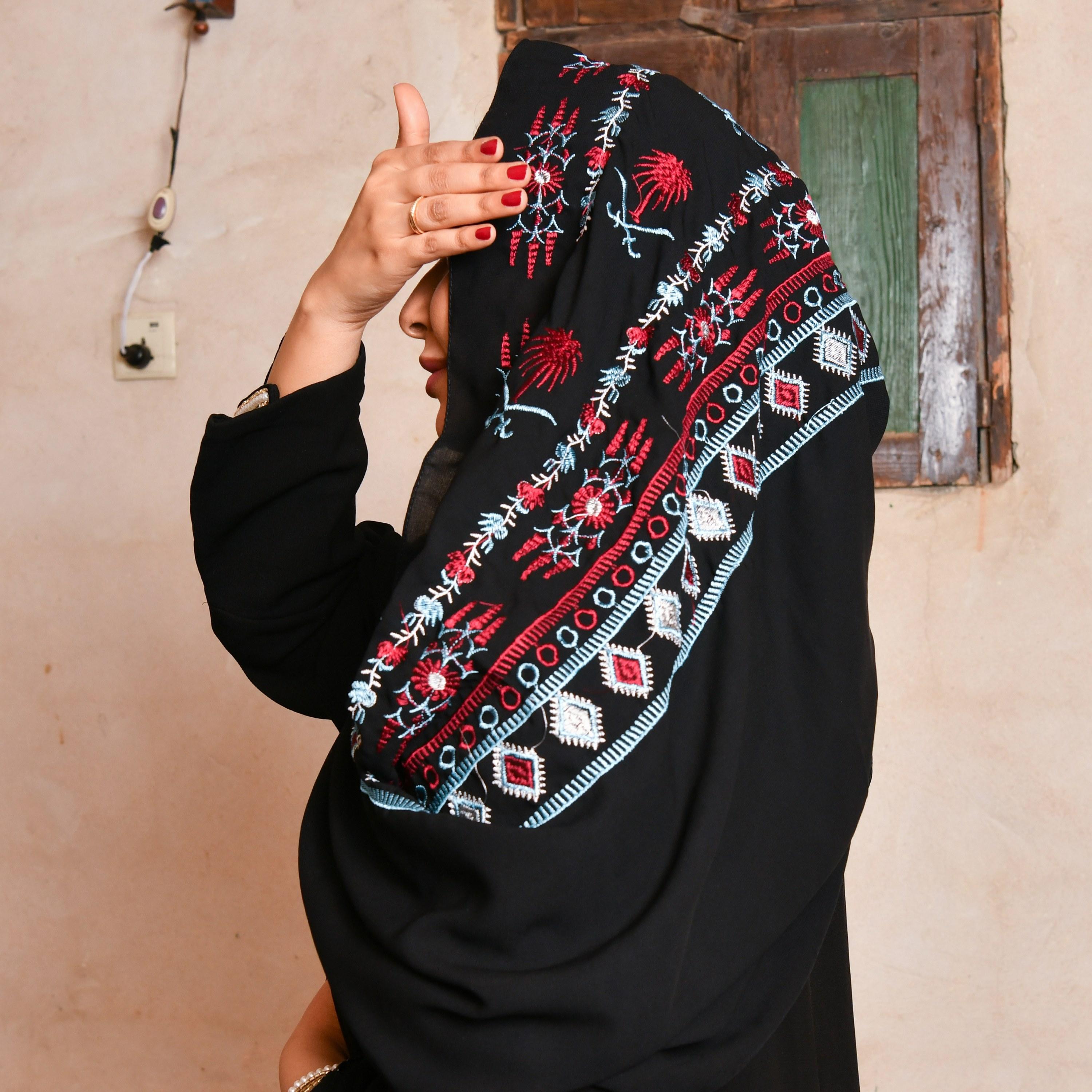 Hawraa Embroidered Hijab-women-arabicclothing-headscarf-hijab-image-4