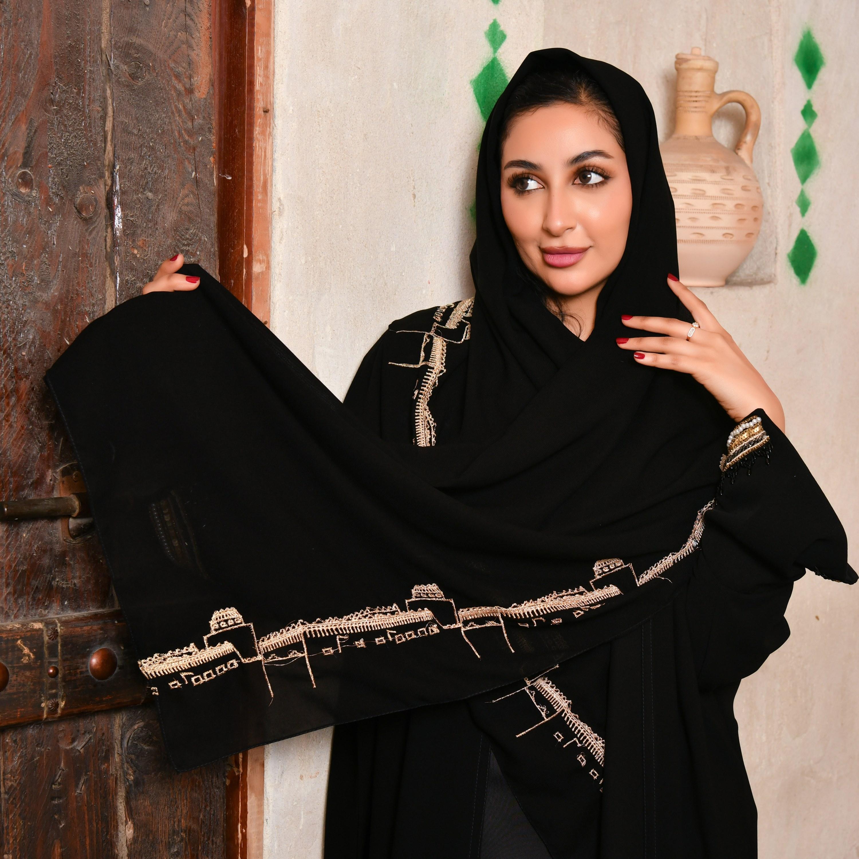 Hawraa Heritage Embroidered Hijab-women-arabicclothing-headscarf-hijab-image-1
