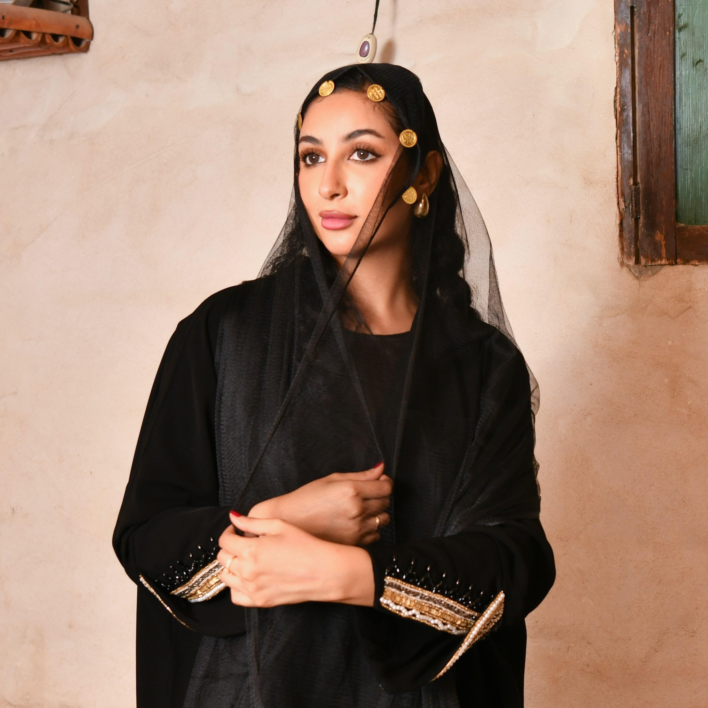 Hawraa Coin Embellished Hijab-women-arabicclothing-headscarf-hijab-image-1