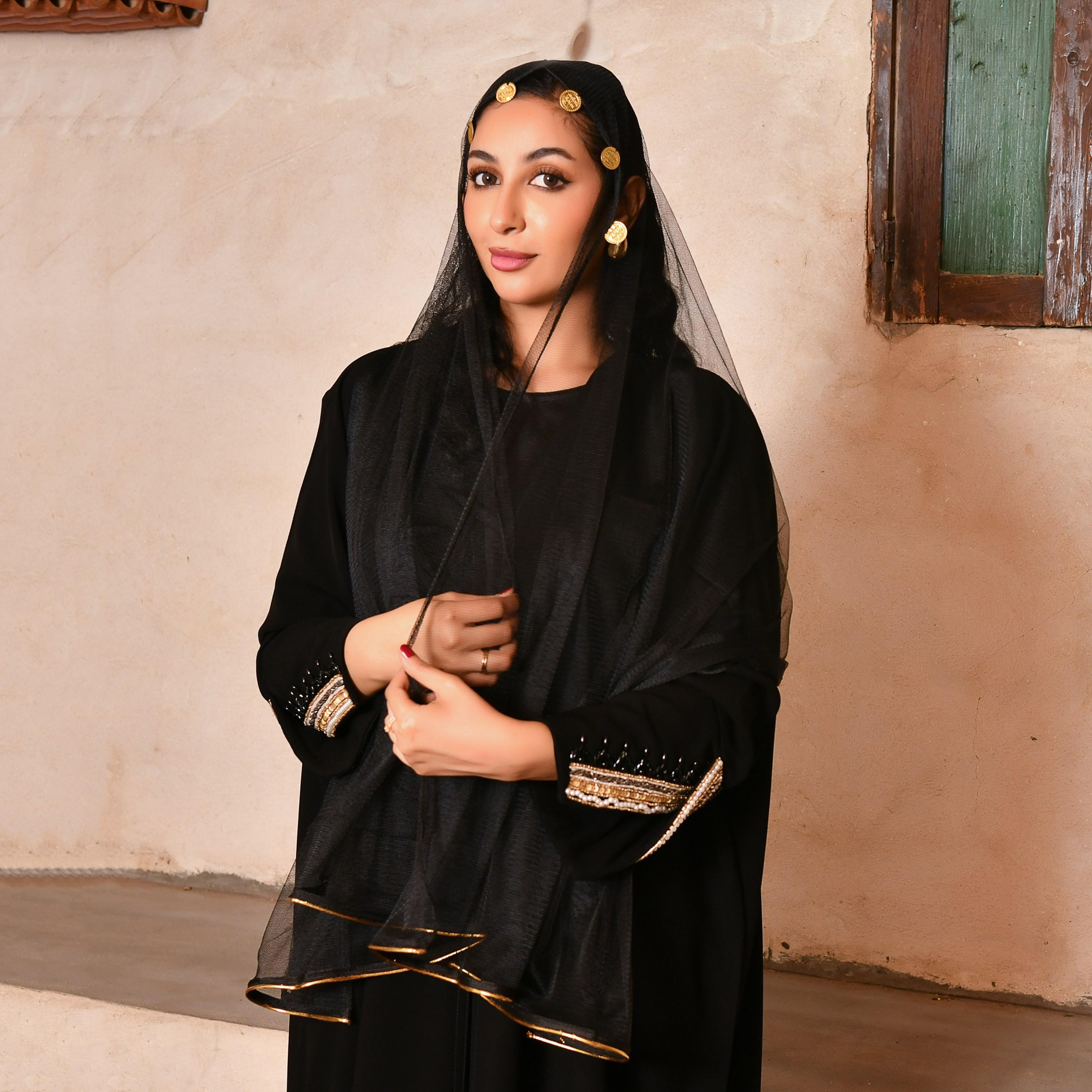 Hawraa Coin Embellished Hijab-women-arabicclothing-headscarf-hijab-image-5