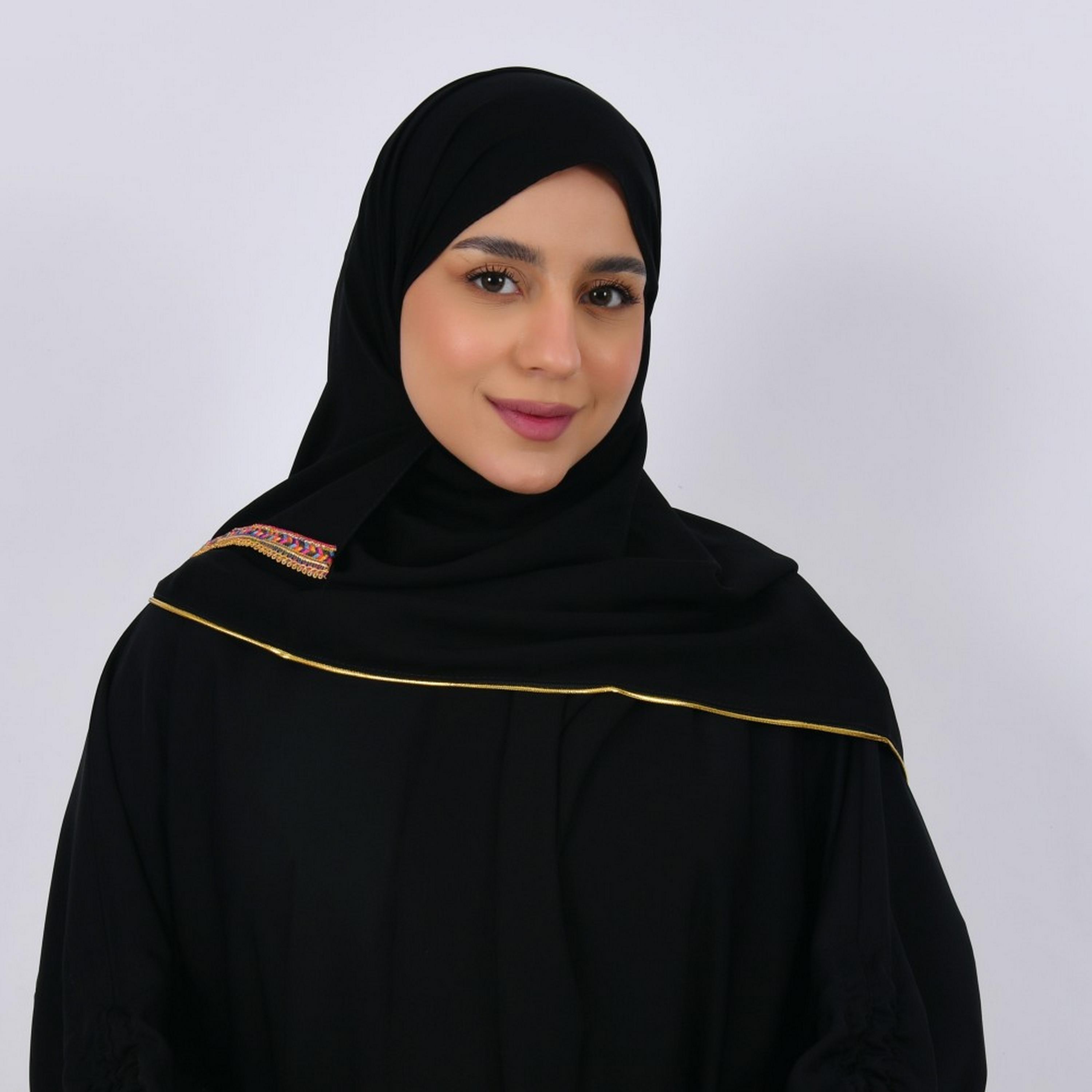 Lamha Black Embroidered Crepe Women Hijab-women-arabicclothing-headscarf-hijab-image-1