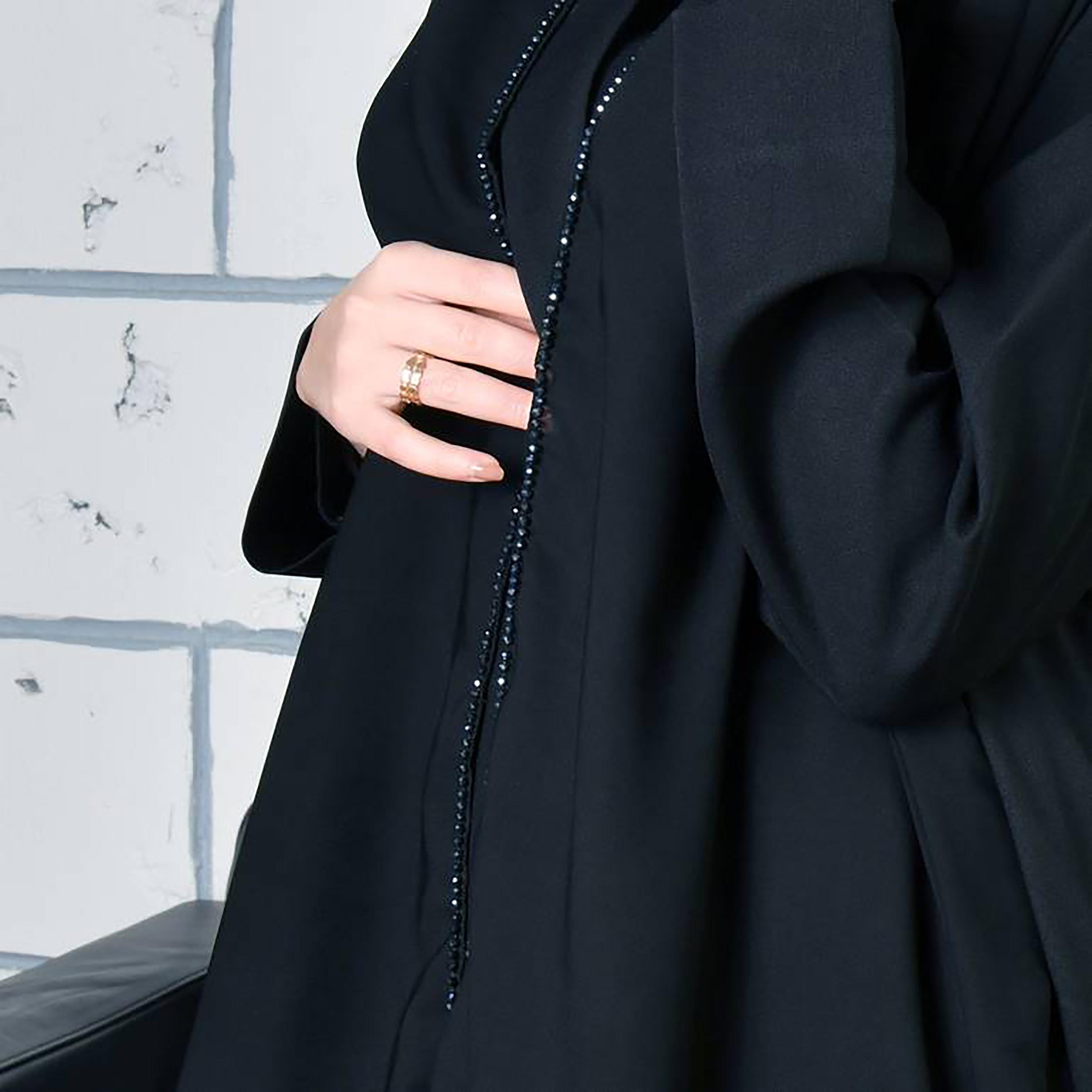 Hawraa Black Crystals Satin Hijab-women-arabicclothing-headscarf-hijab-image-3