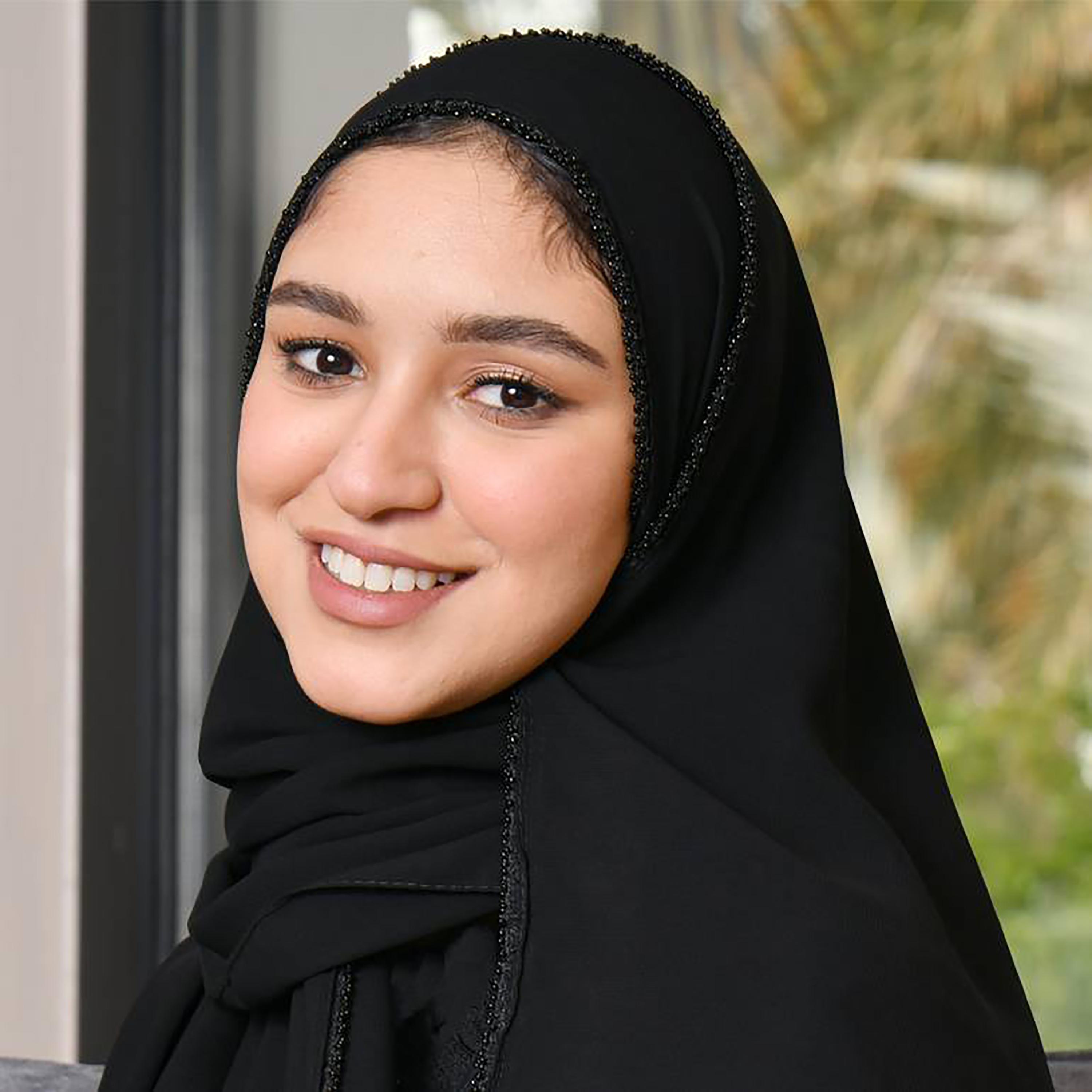 Hawraa Black Beads Satin Hijab-women-arabicclothing-headscarf-hijab-image-1