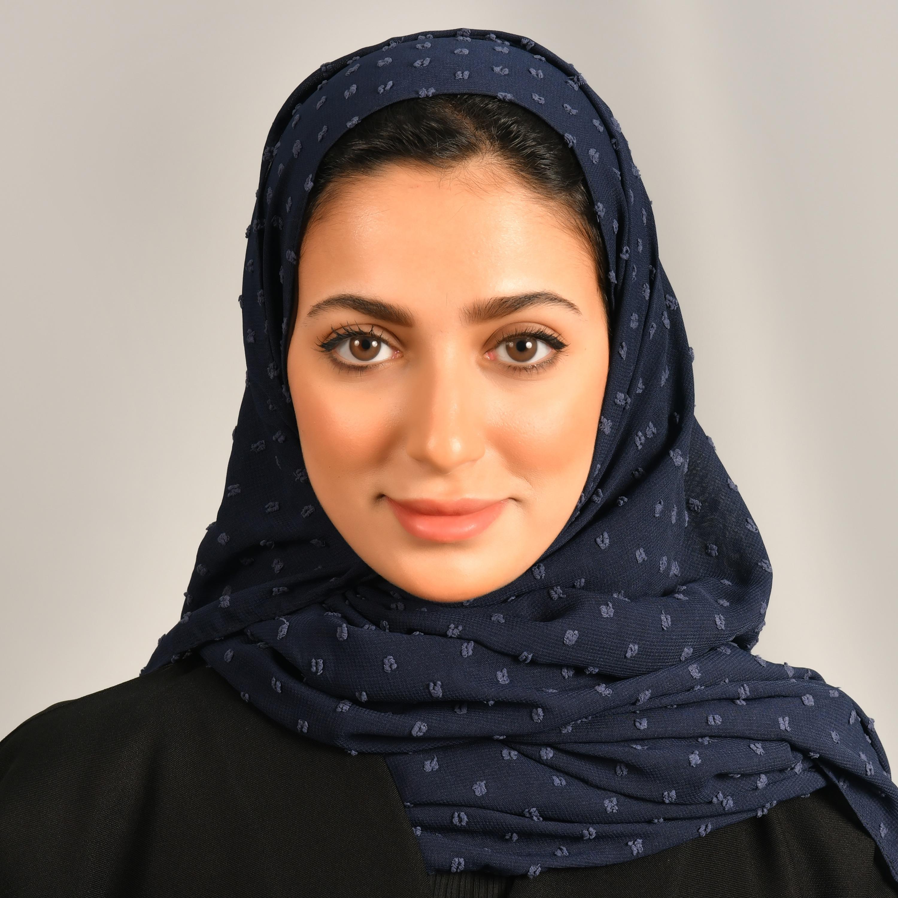 Hawraa Navy Blue Self Design Crepe Hijab-women-arabicclothing-headscarf-hijab-image-1