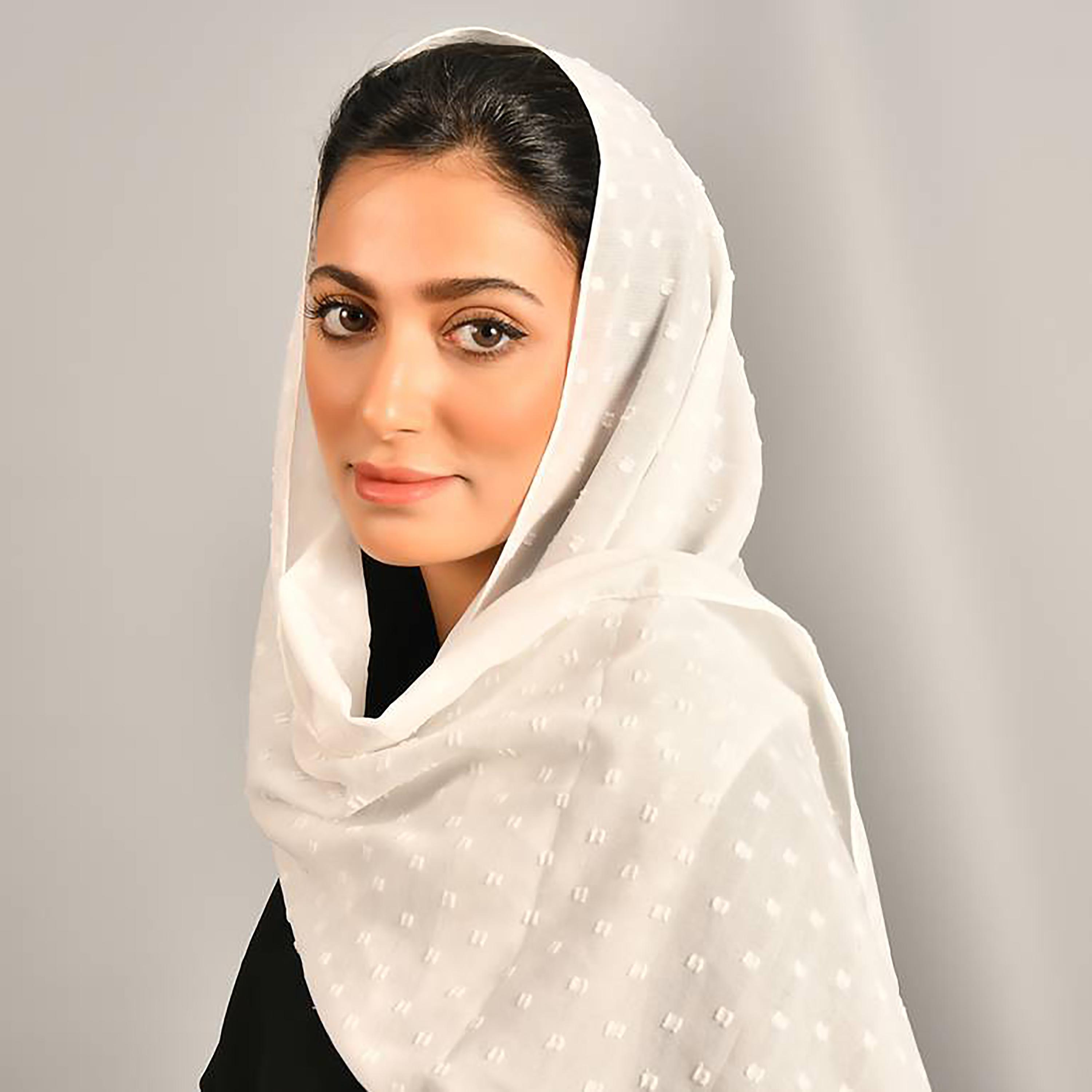 Hawraa White Self Design Crepe Hijab-women-arabicclothing-headscarf-hijab-image-2
