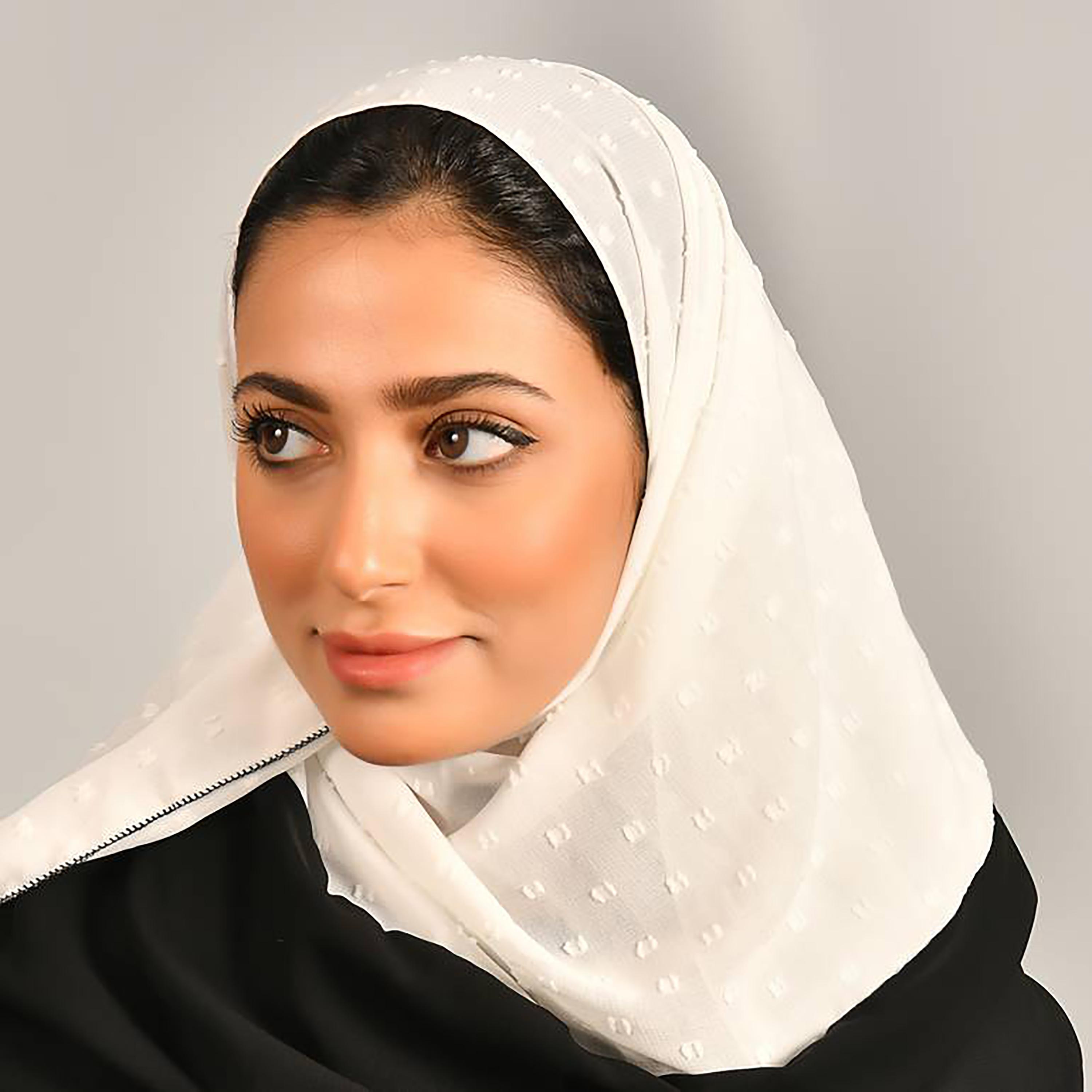 Hawraa White Self Design Crepe Hijab-women-arabicclothing-headscarf-hijab-image-3