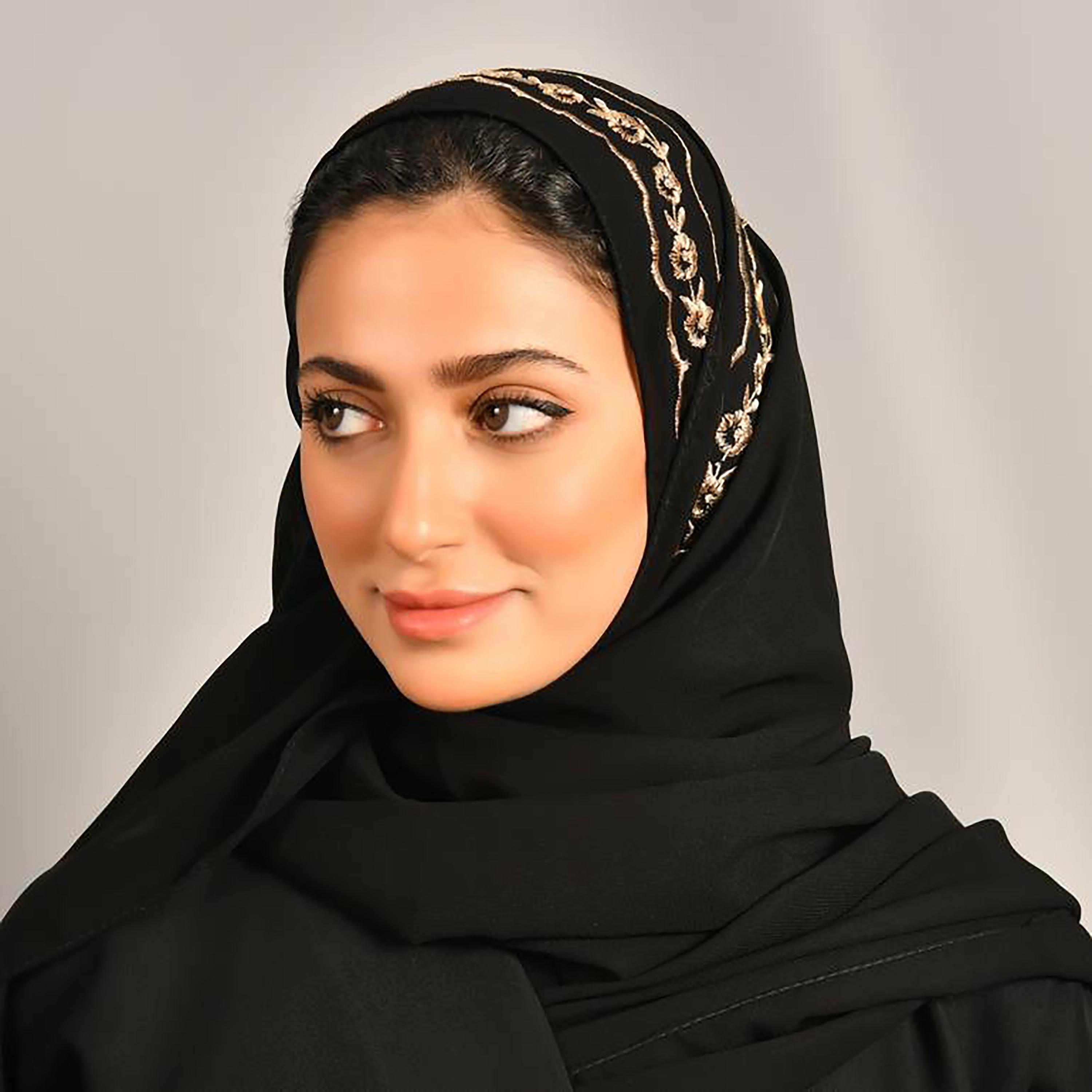 Hawraa Black Embroidered Crepe Hijab-women-arabicclothing-headscarf-hijab-image-1