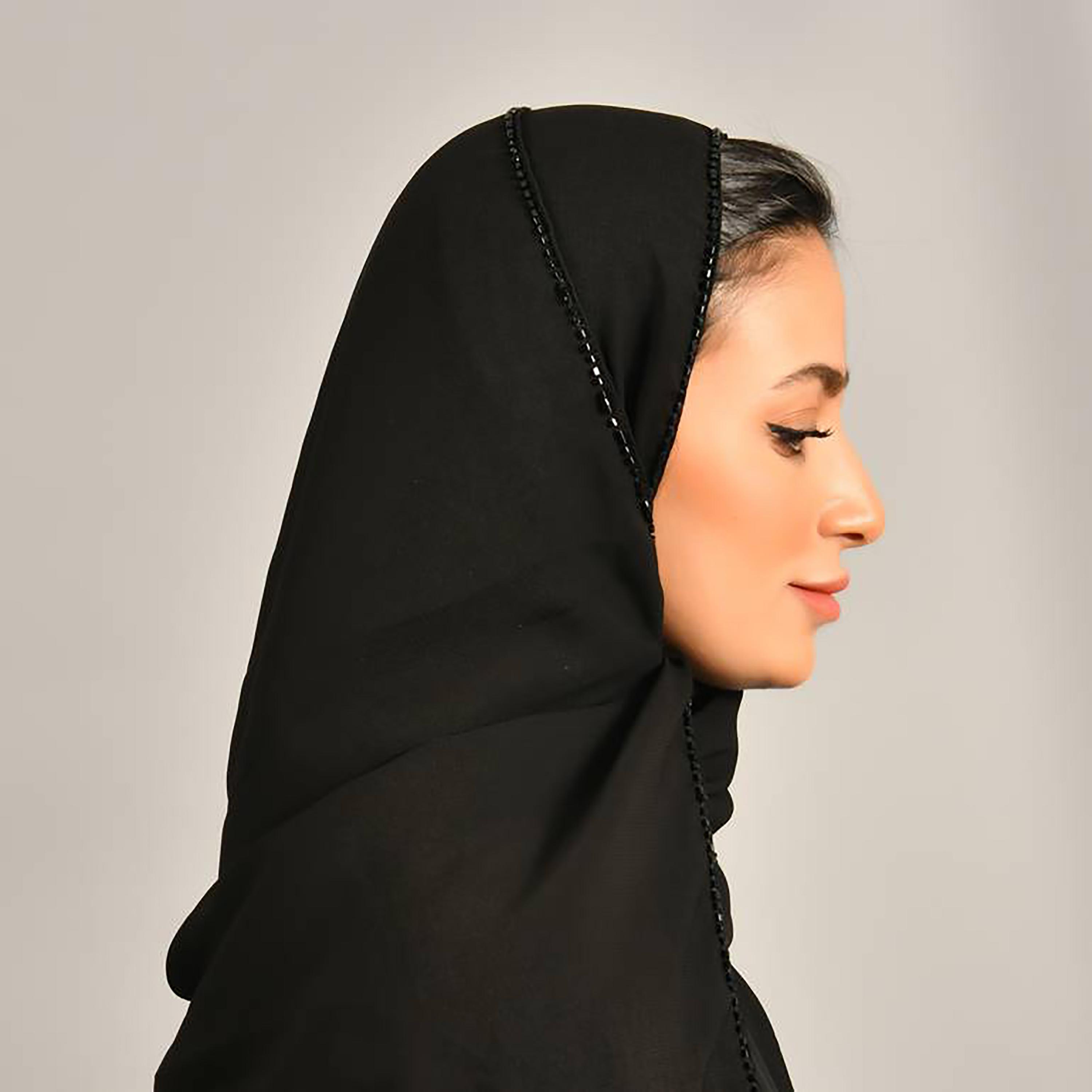 Hawraa Black Beads Crepe Hijab-women-arabicclothing-headscarf-hijab-image-4