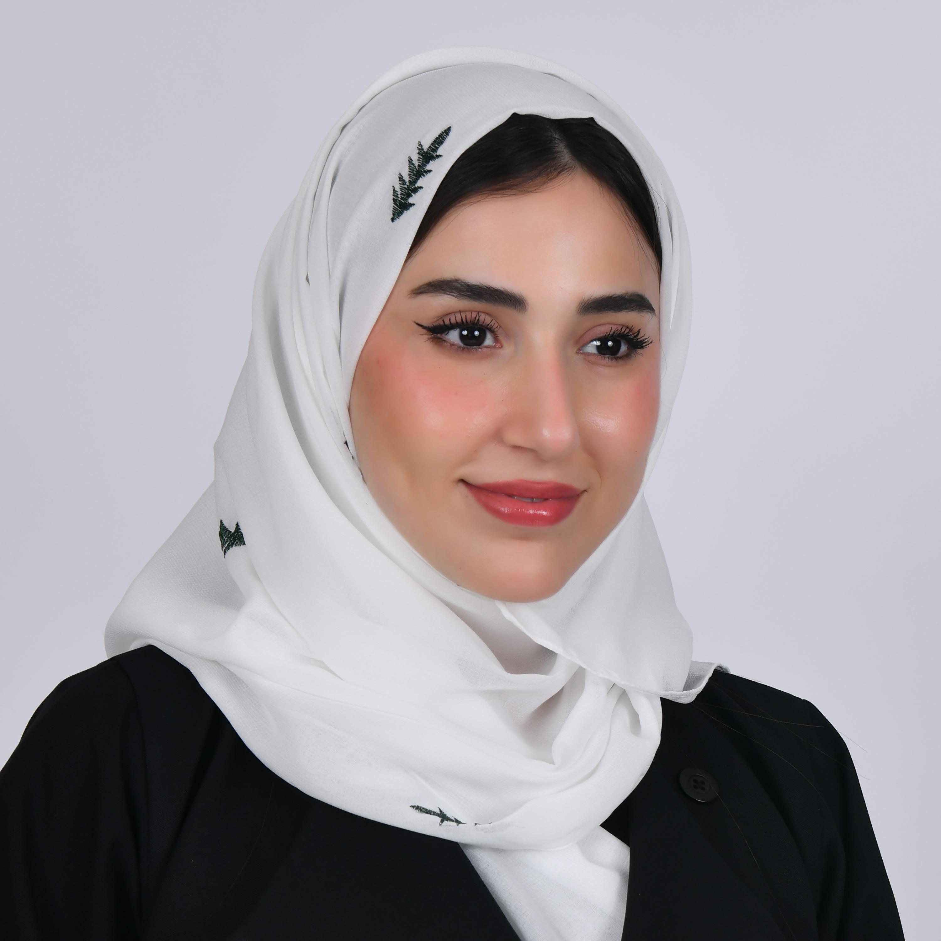 Hawraa White Embroidered Satin Hijab-women-arabicclothing-headscarf-hijab-image-2