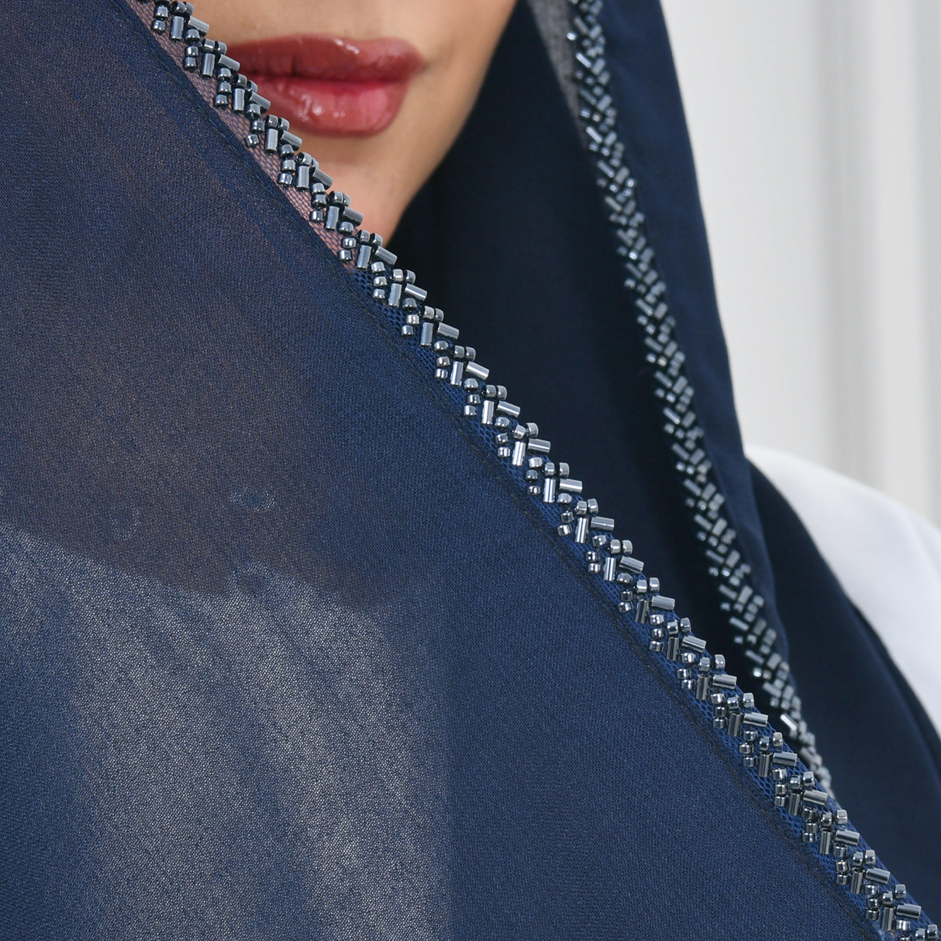 Hawraa Blue Embellished Women Hijab-women-arabicclothing-headscarf-hijab-image-3