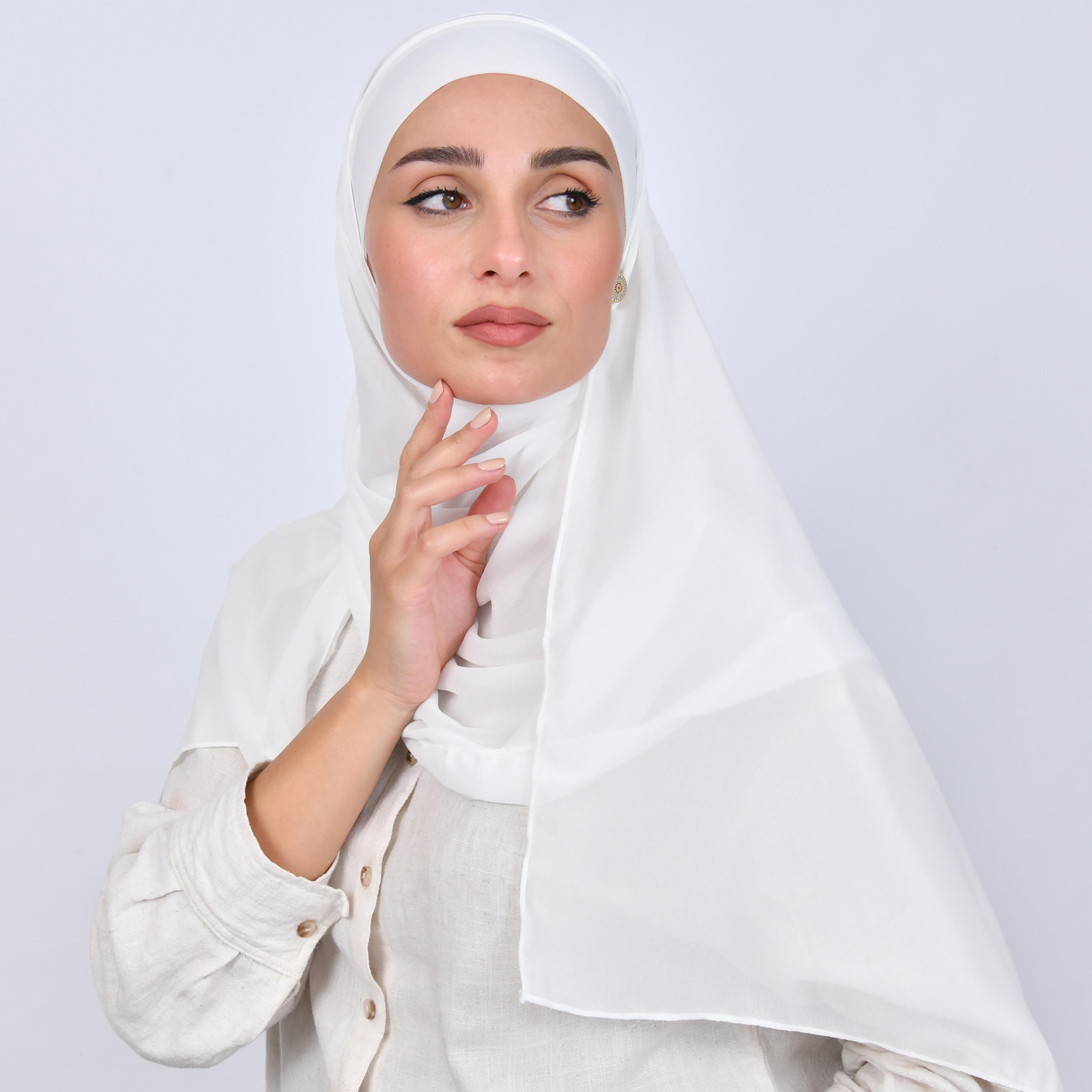 Hawraa White Linen Women's Hijab-women-arabicclothing-headscarf-hijab-image-1