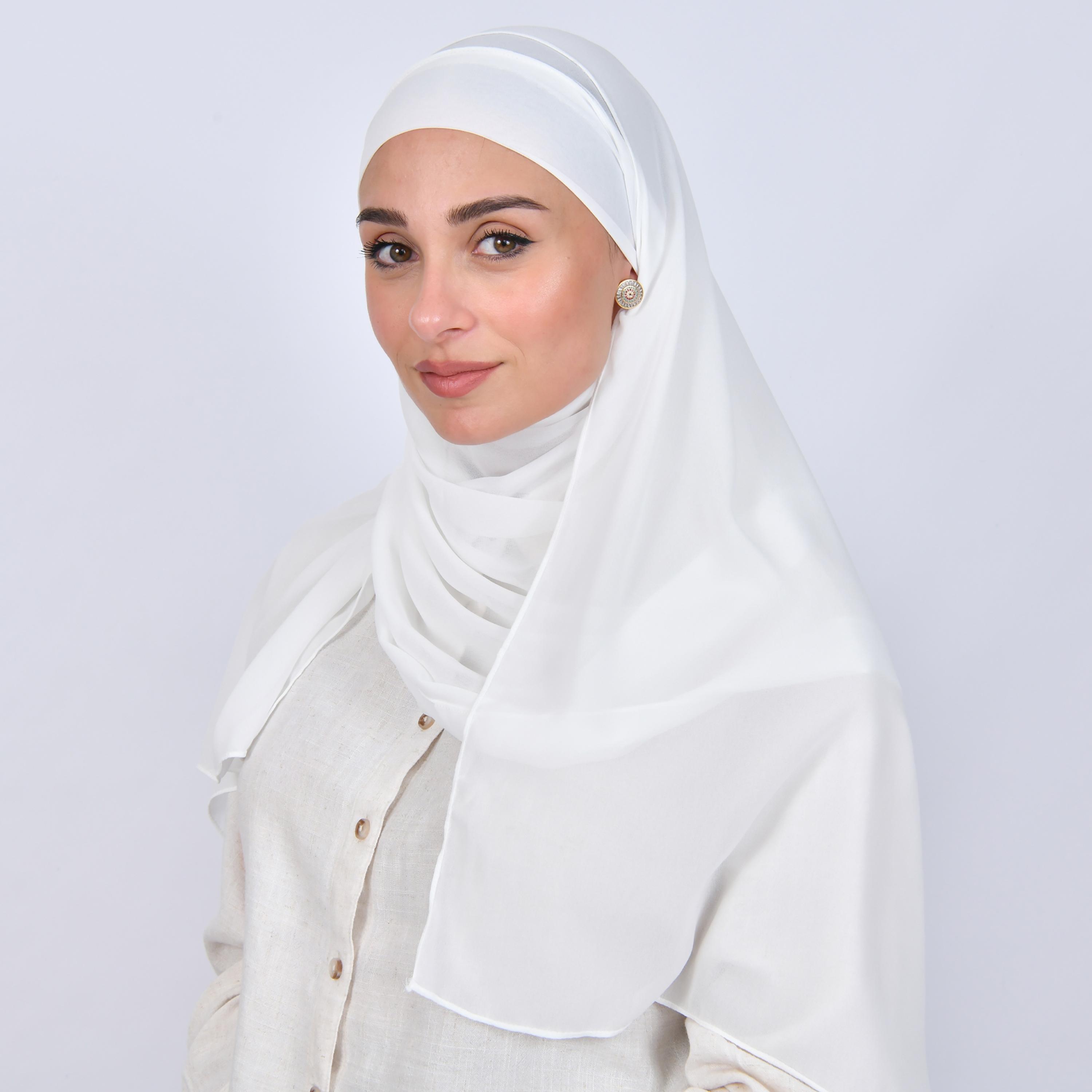 Hawraa White Linen Women's Hijab-women-arabicclothing-headscarf-hijab-image-2