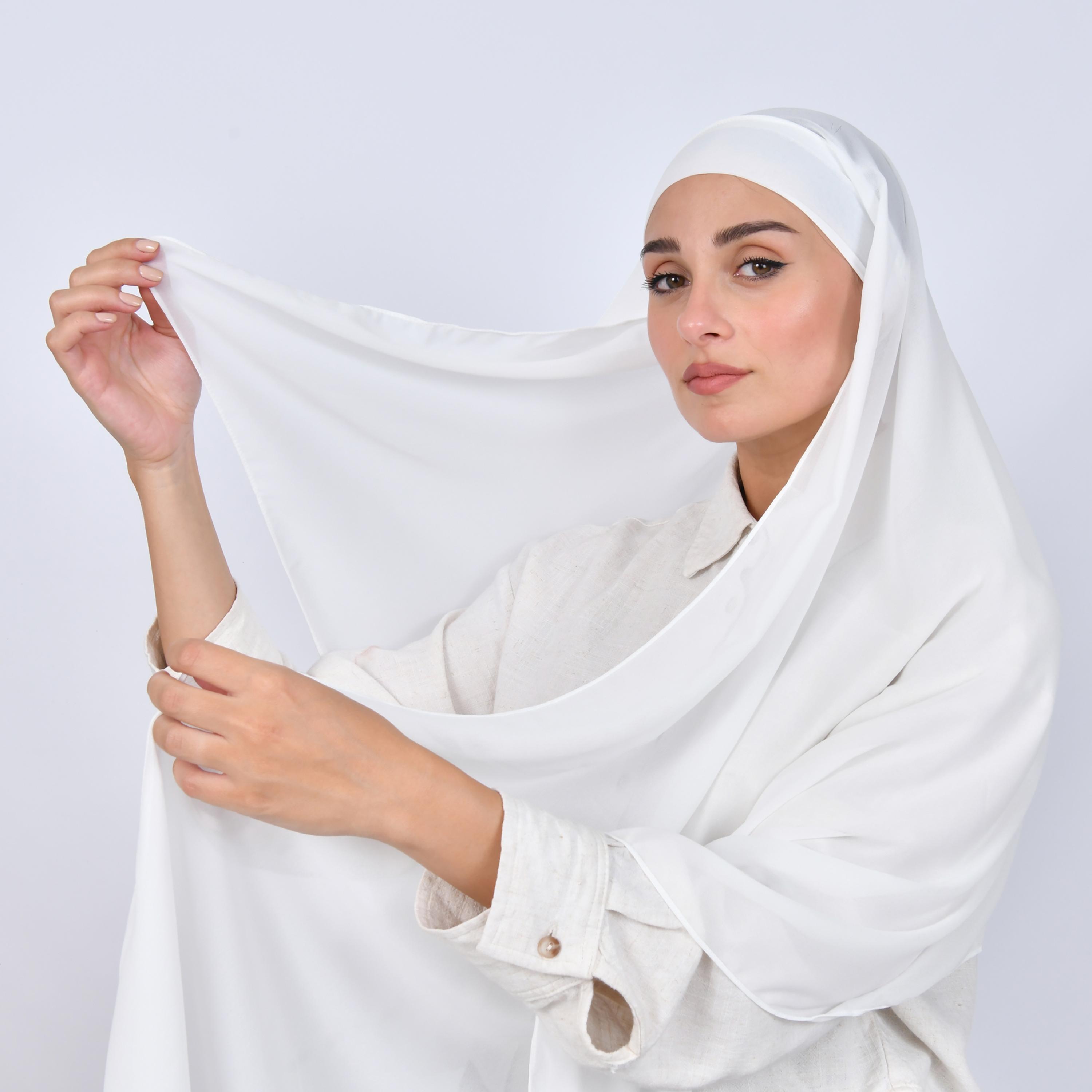 Hawraa White Linen Women's Hijab-women-arabicclothing-headscarf-hijab-image-3