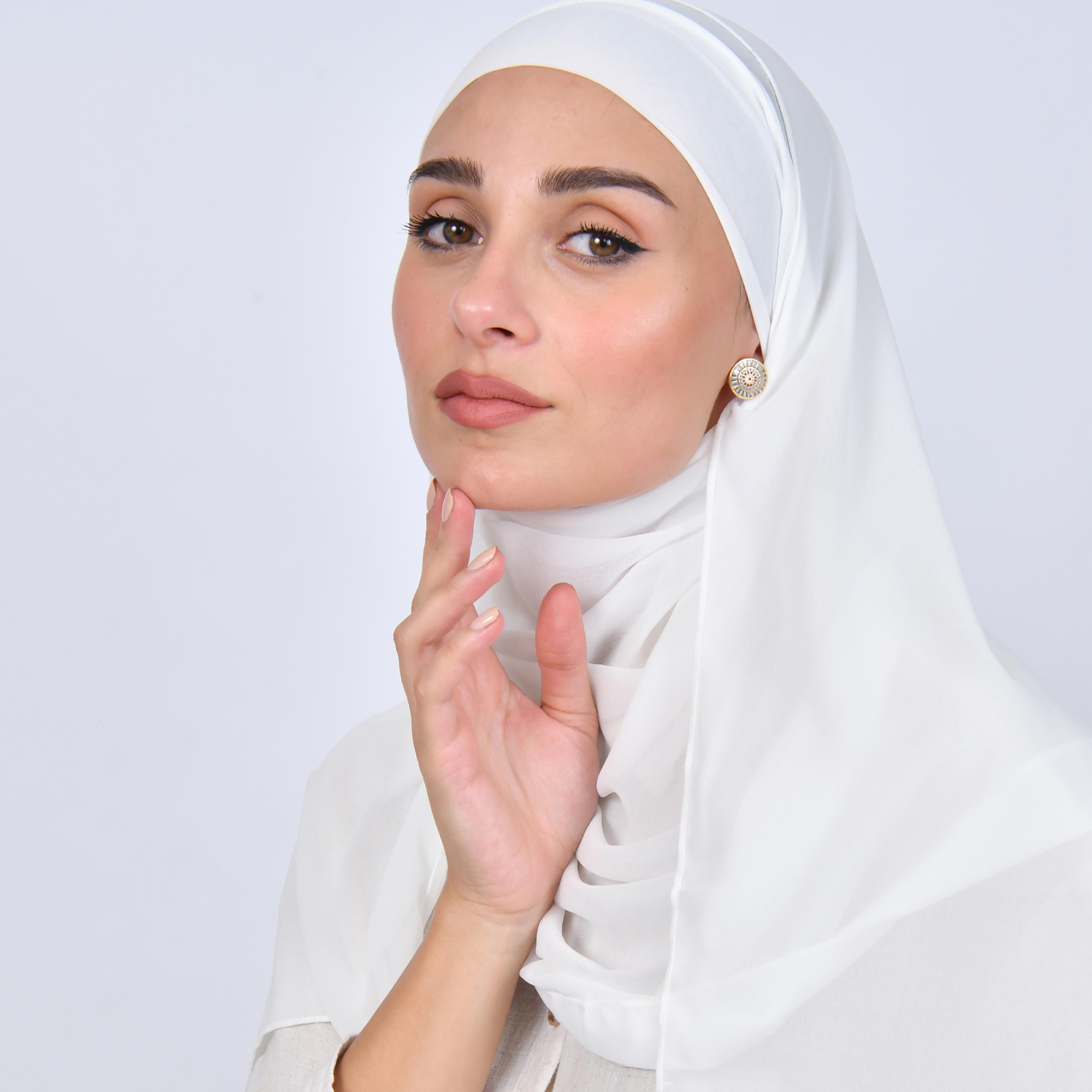 Hawraa White Linen Women's Hijab-women-arabicclothing-headscarf-hijab-image-5