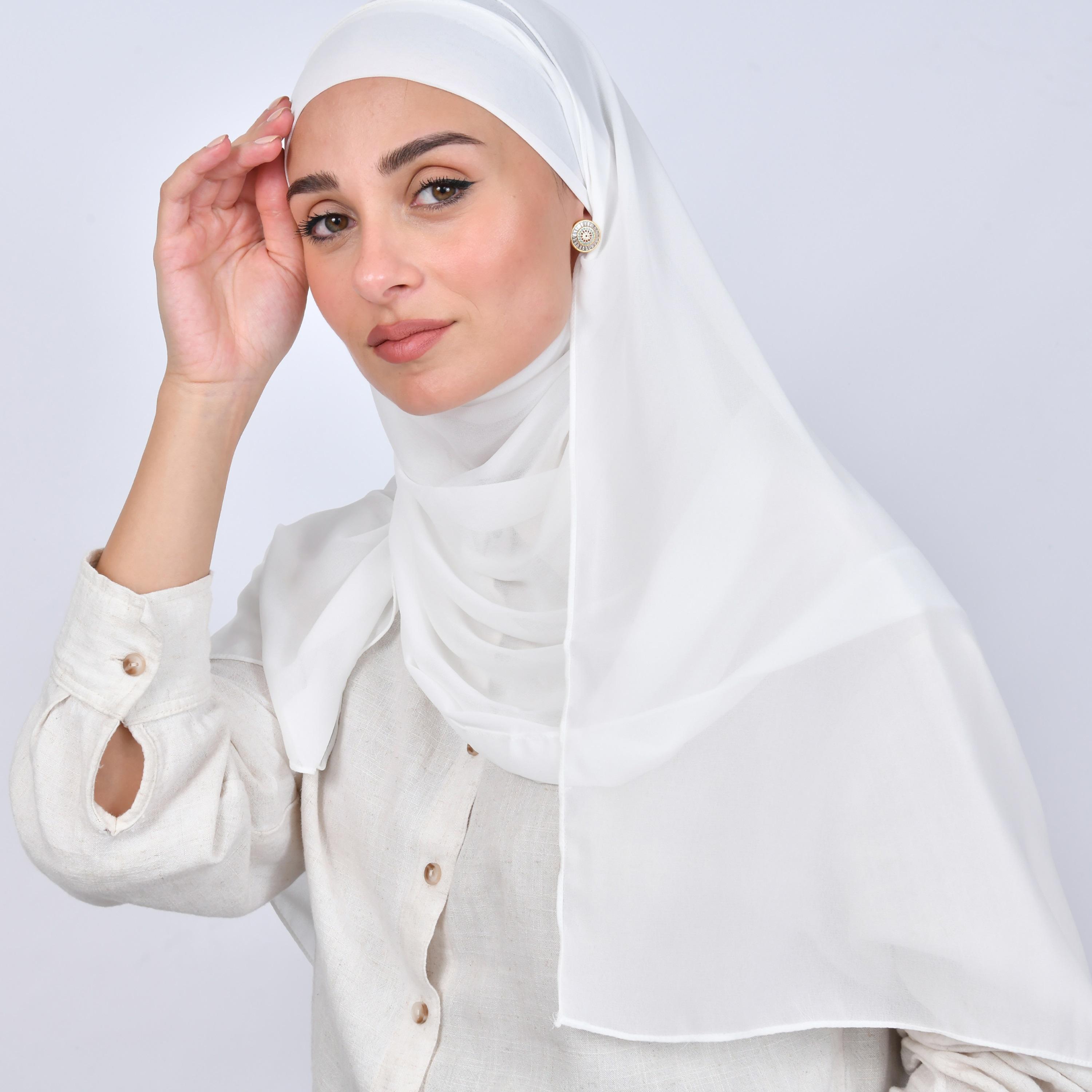 Hawraa White Linen Women's Hijab-women-arabicclothing-headscarf-hijab-image-6